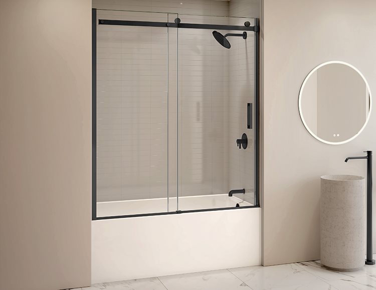Fleurco Horizon Tub enclosure, 5/16" (8 mm) clear glass, 66" H