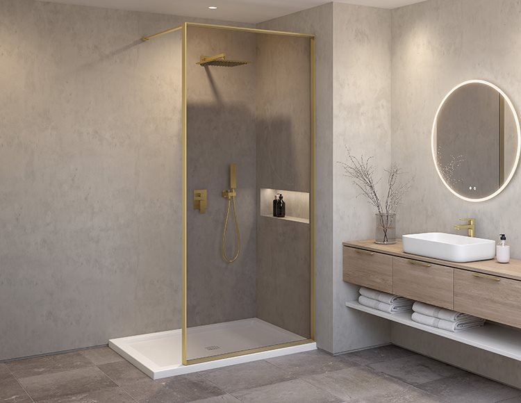 Fleurco Vespero Fixed shower panel, 1/4" (6mm) glass