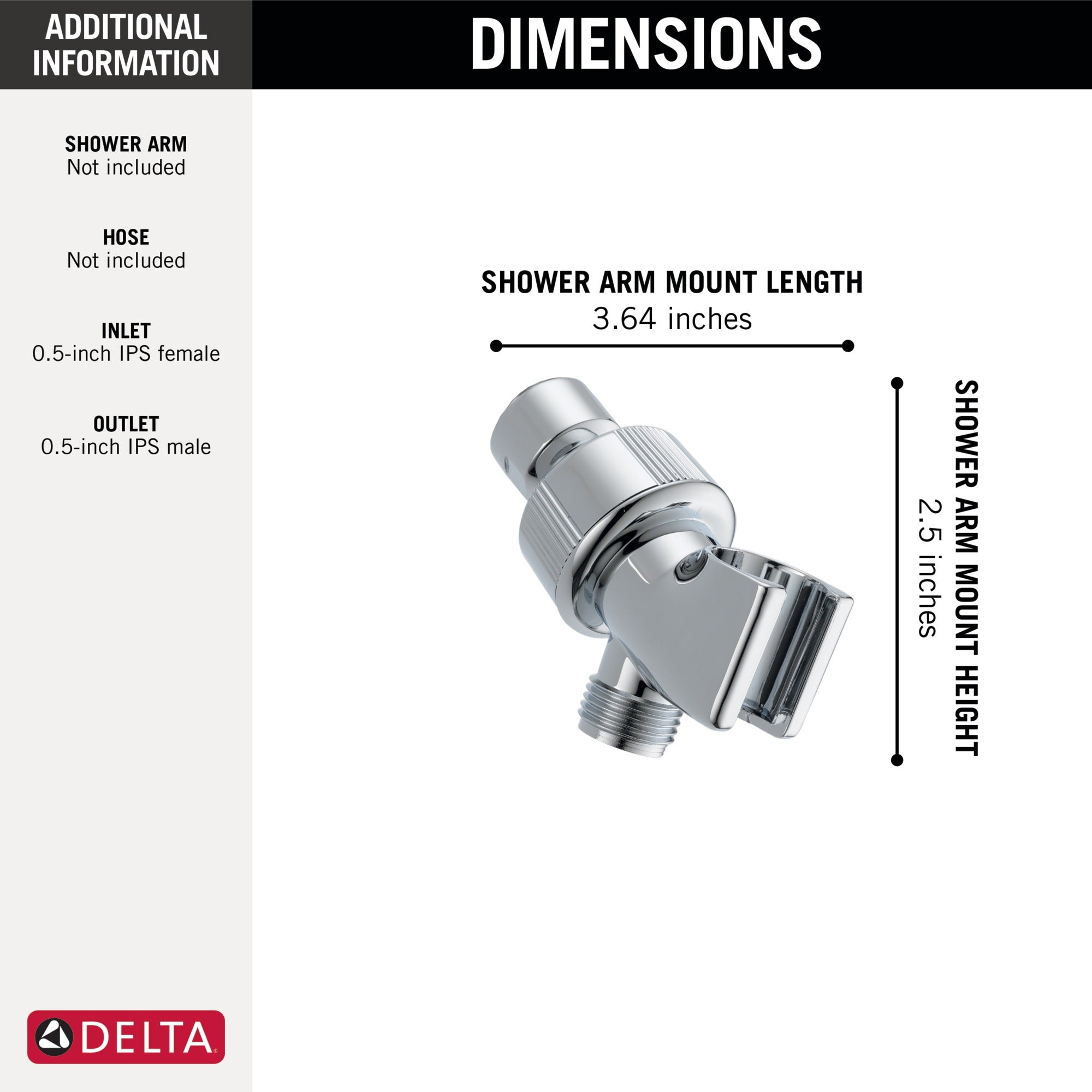 Delta Universal Showering Components Adjustable Shower Arm Mount for Hand Shower