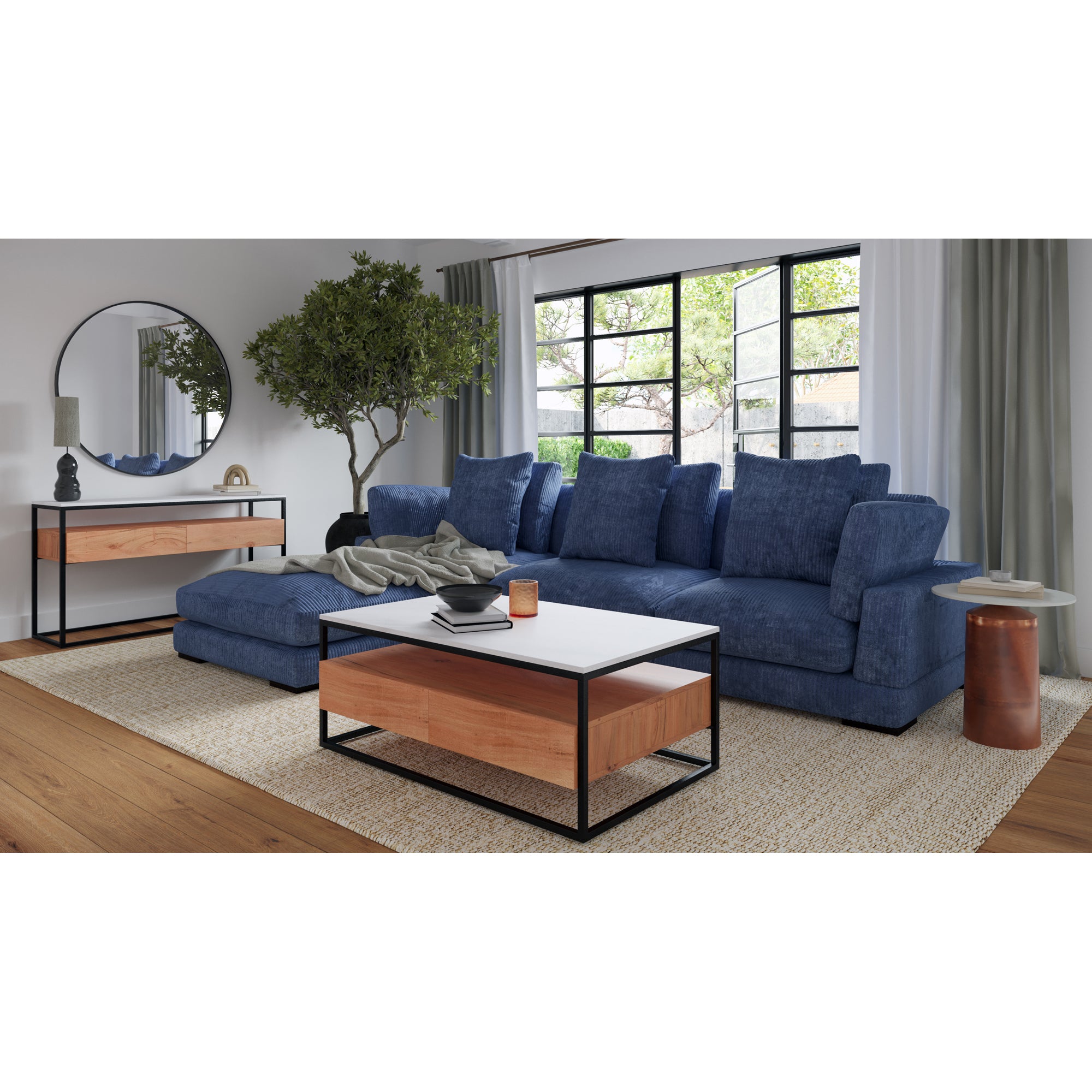 Moes Tumble Slipper Chair Navy UB-1008-46