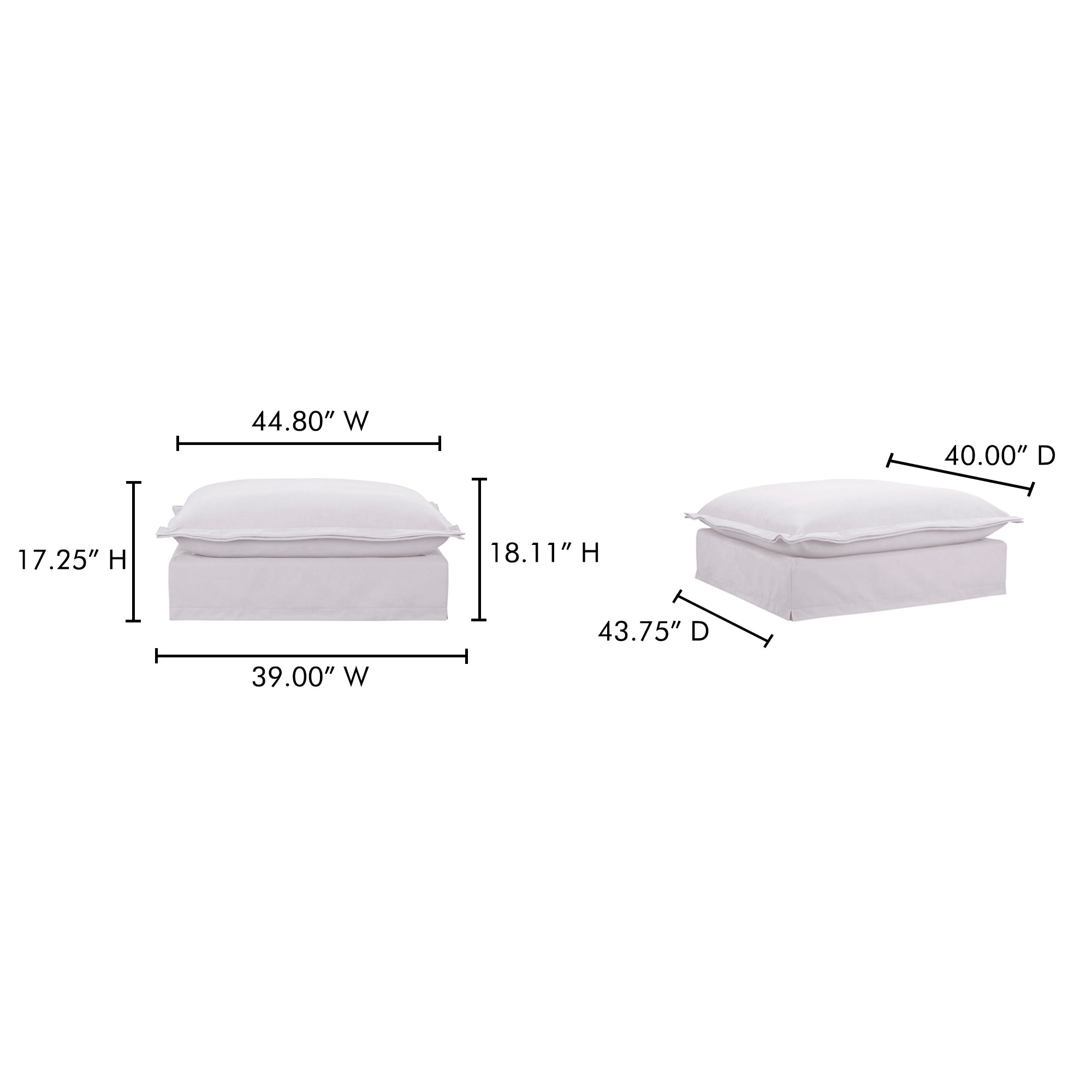 Moes Olivia Ottoman White UB-1024-18