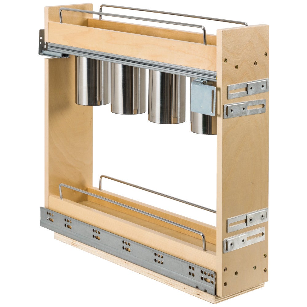 Hardware Resources "No Wiggle" Utensil Bin Soft-close Base Cabinet Pullout
