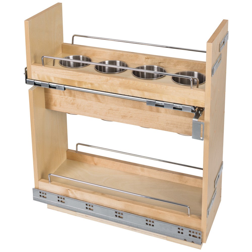 Hardware Resources "No Wiggle" Utensil Bin Soft-close Base Cabinet Pullout