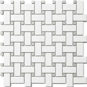 CC Mosaics White & Gray (12x12 Basket Weave Mosaic)