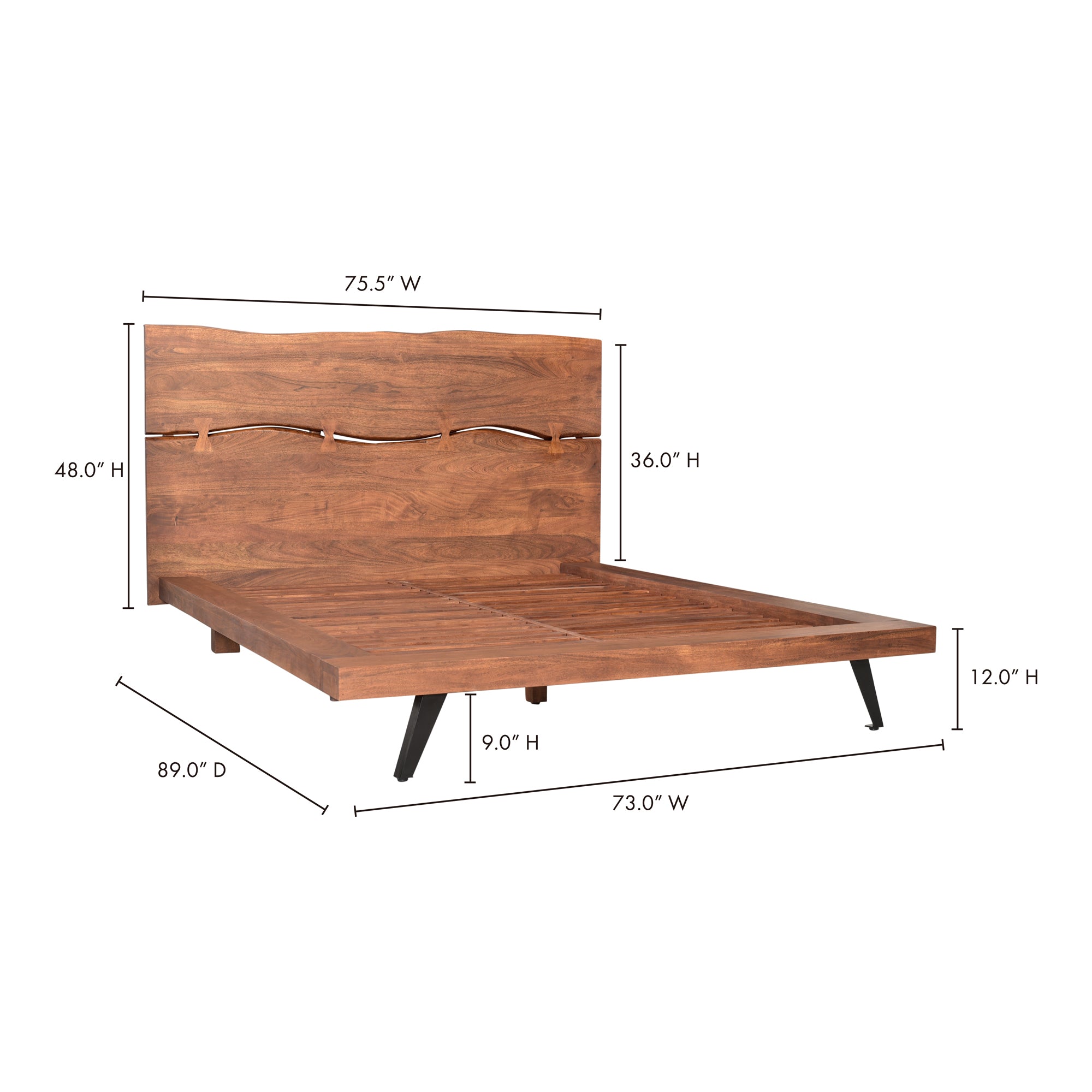 Moes Madagascar Platform Bed Queen Brown UH-1006-03-0