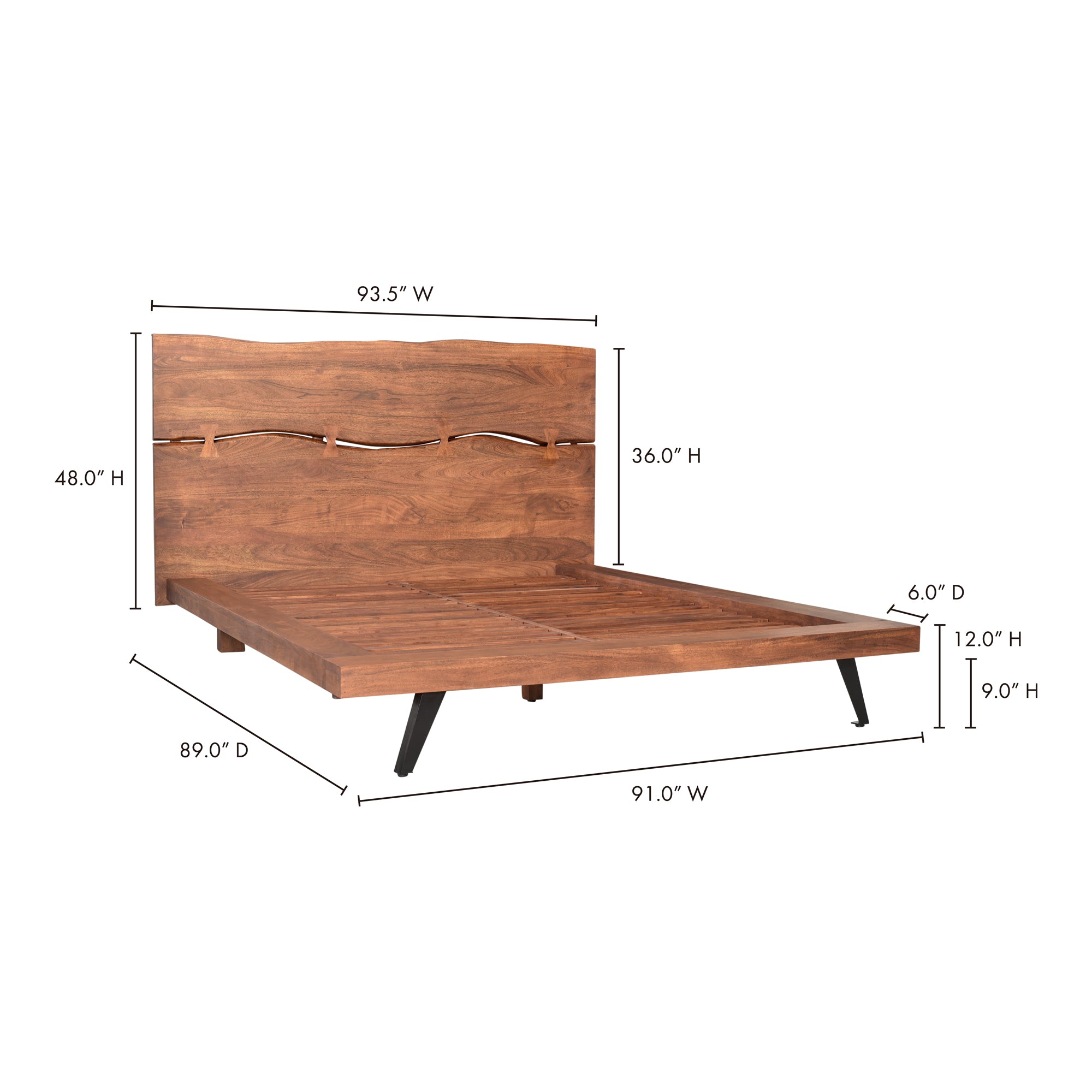 Moes Madagascar Platform Bed King Brown UH-1007-03-0