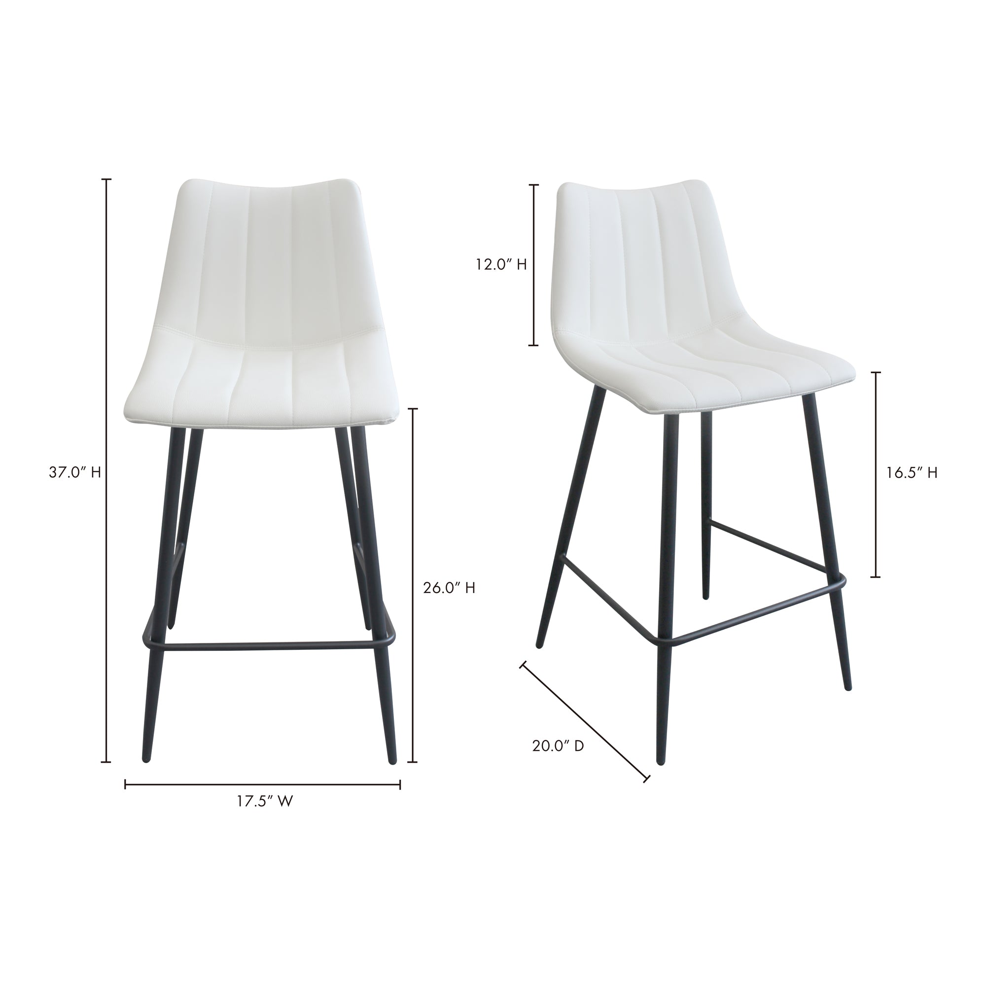 Moes Alibi Counter Stool Ivory - Set Of Two UU-1002-05