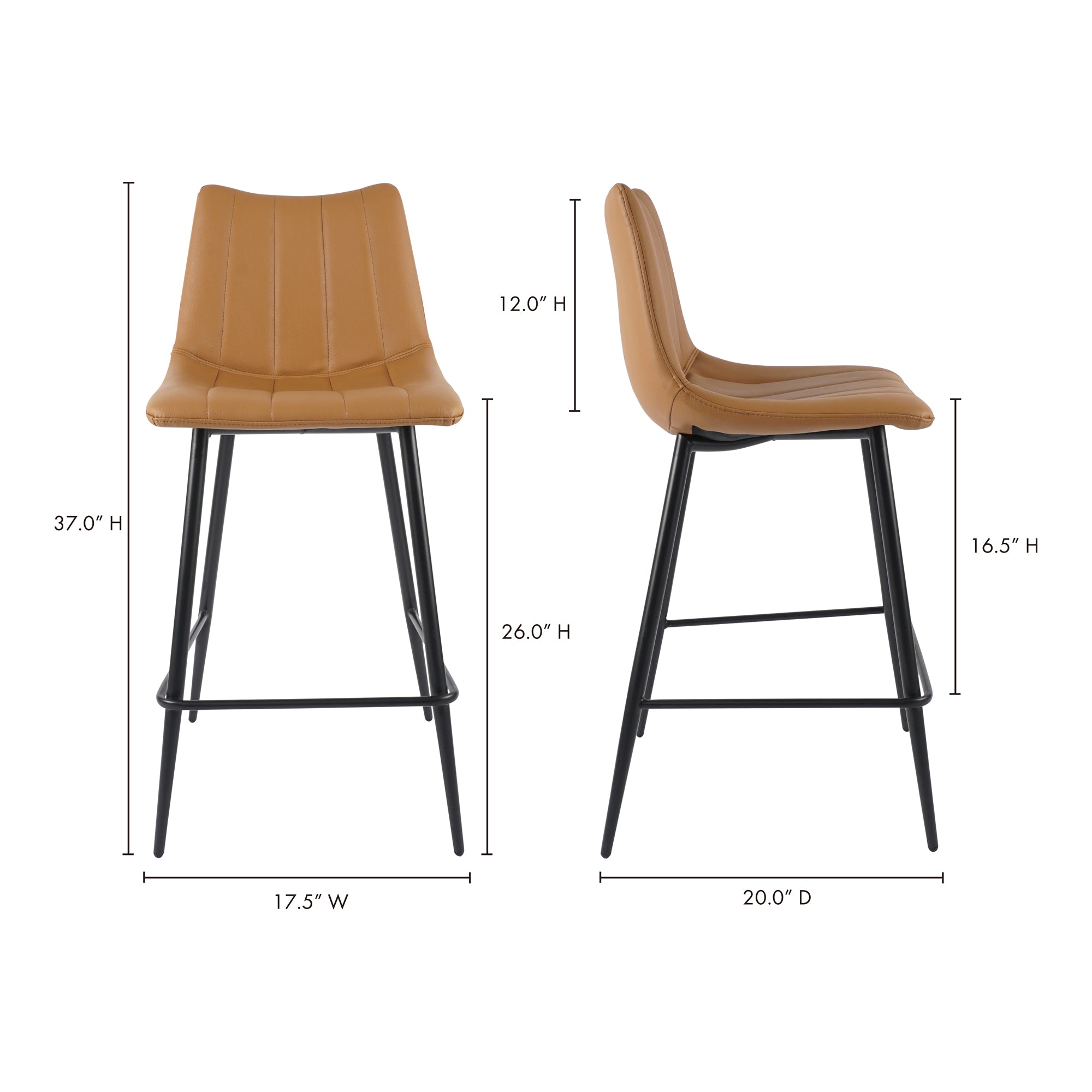 Moes Alibi Counter Stool Tan - Set Of Two UU-1002-21