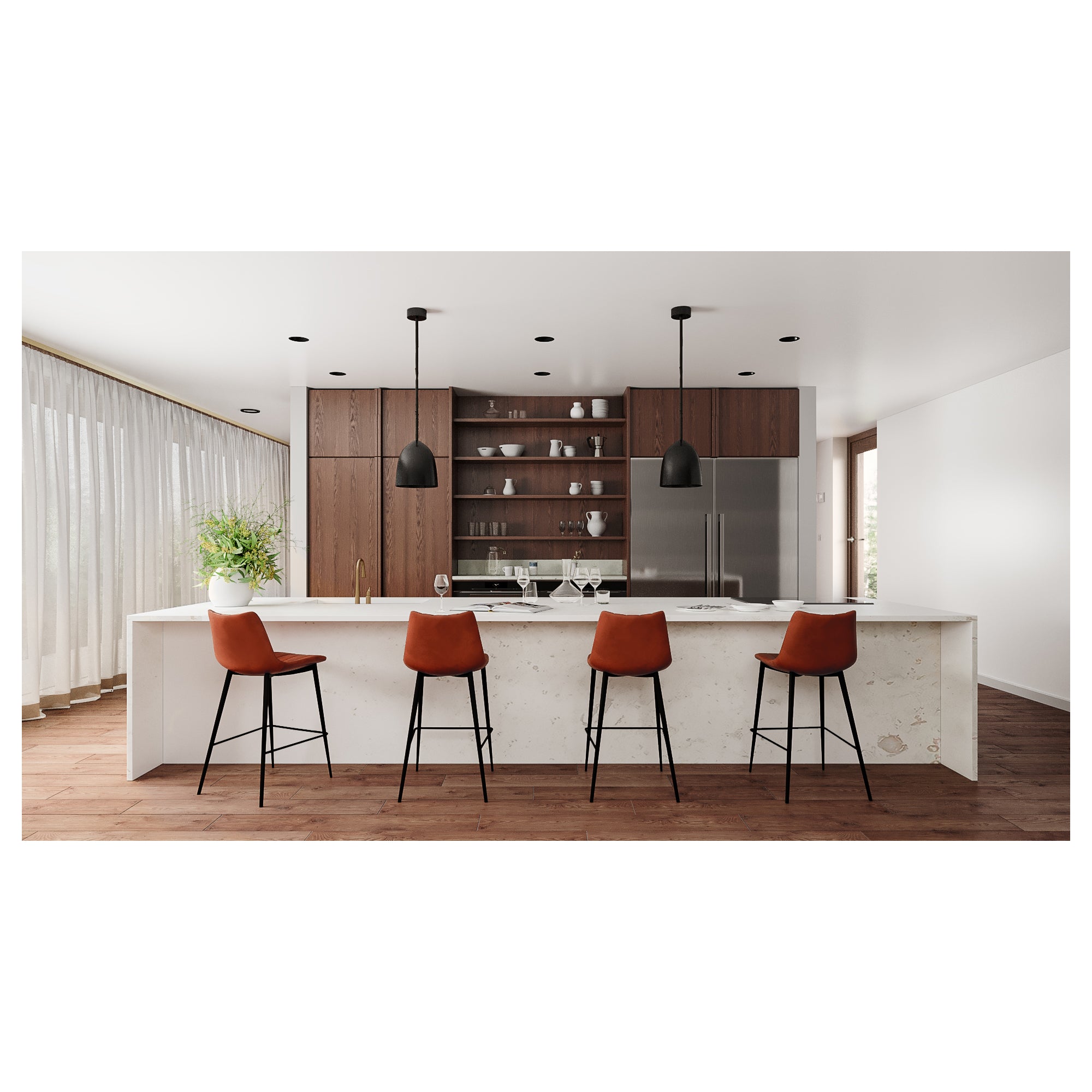 Moes Alibi Barstool Brown - Set Of Two UU-1003-03