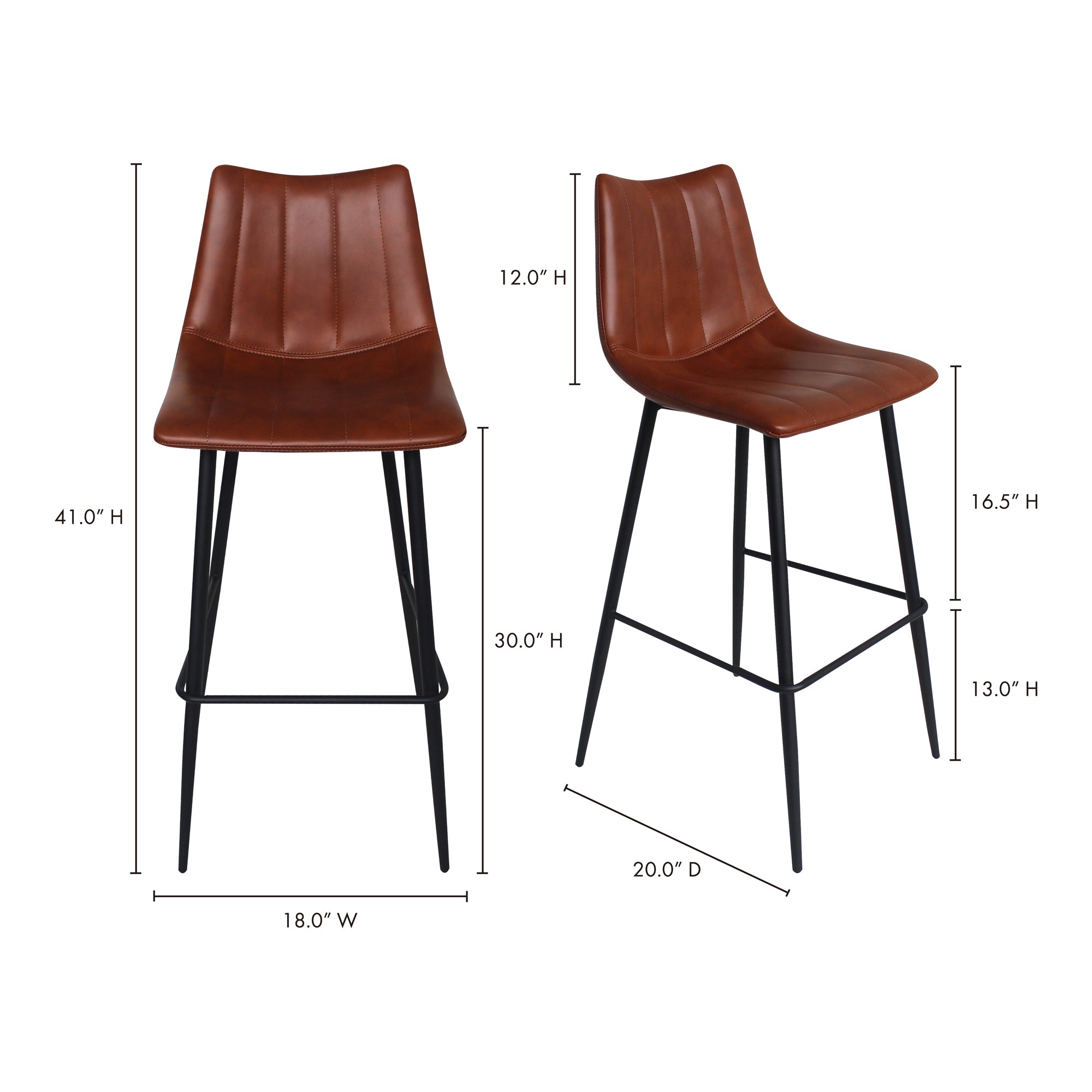 Moes Alibi Barstool Brown - Set Of Two UU-1003-03