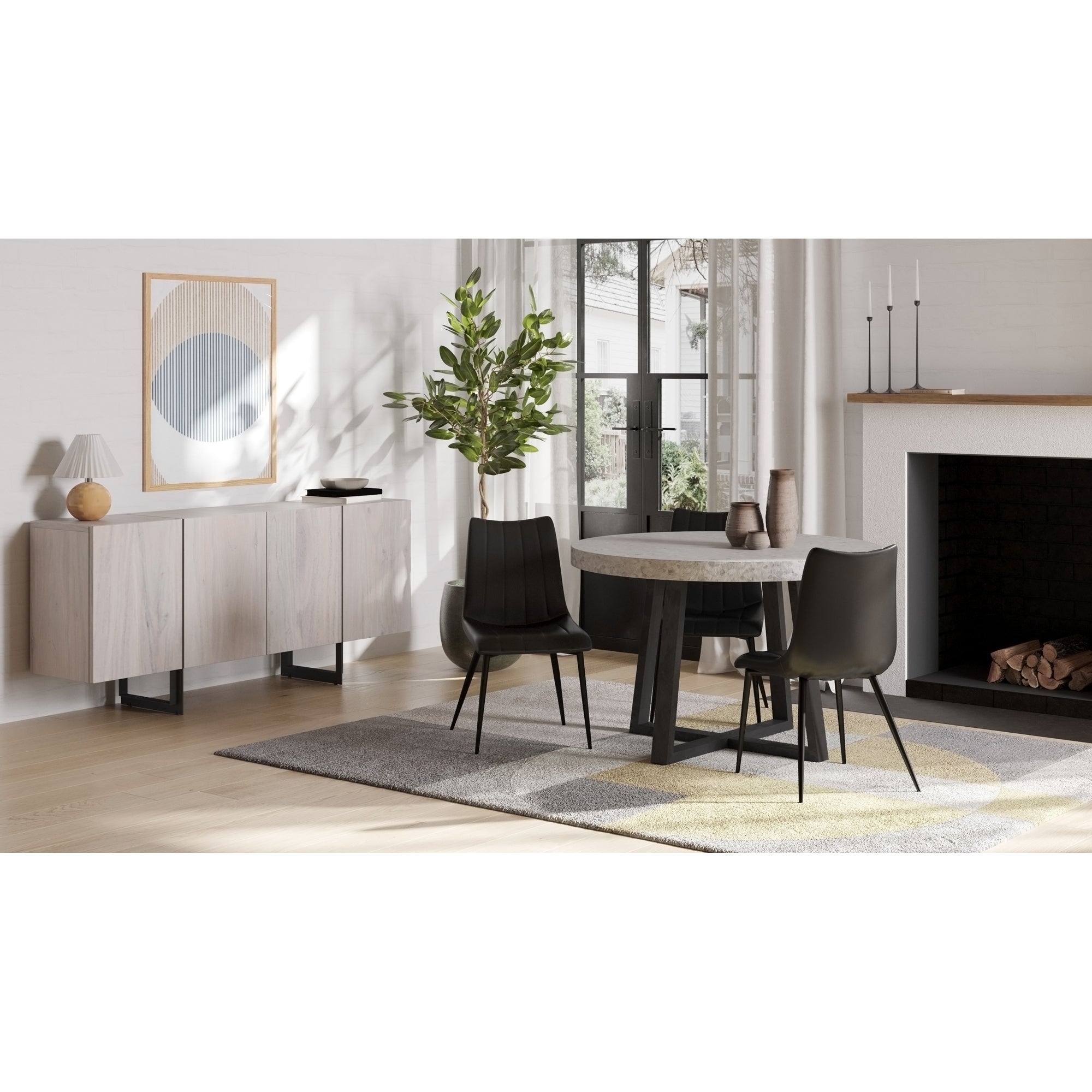 Moes Alibi Dining Chair Matte Black - Set Of Two UU-1022-02