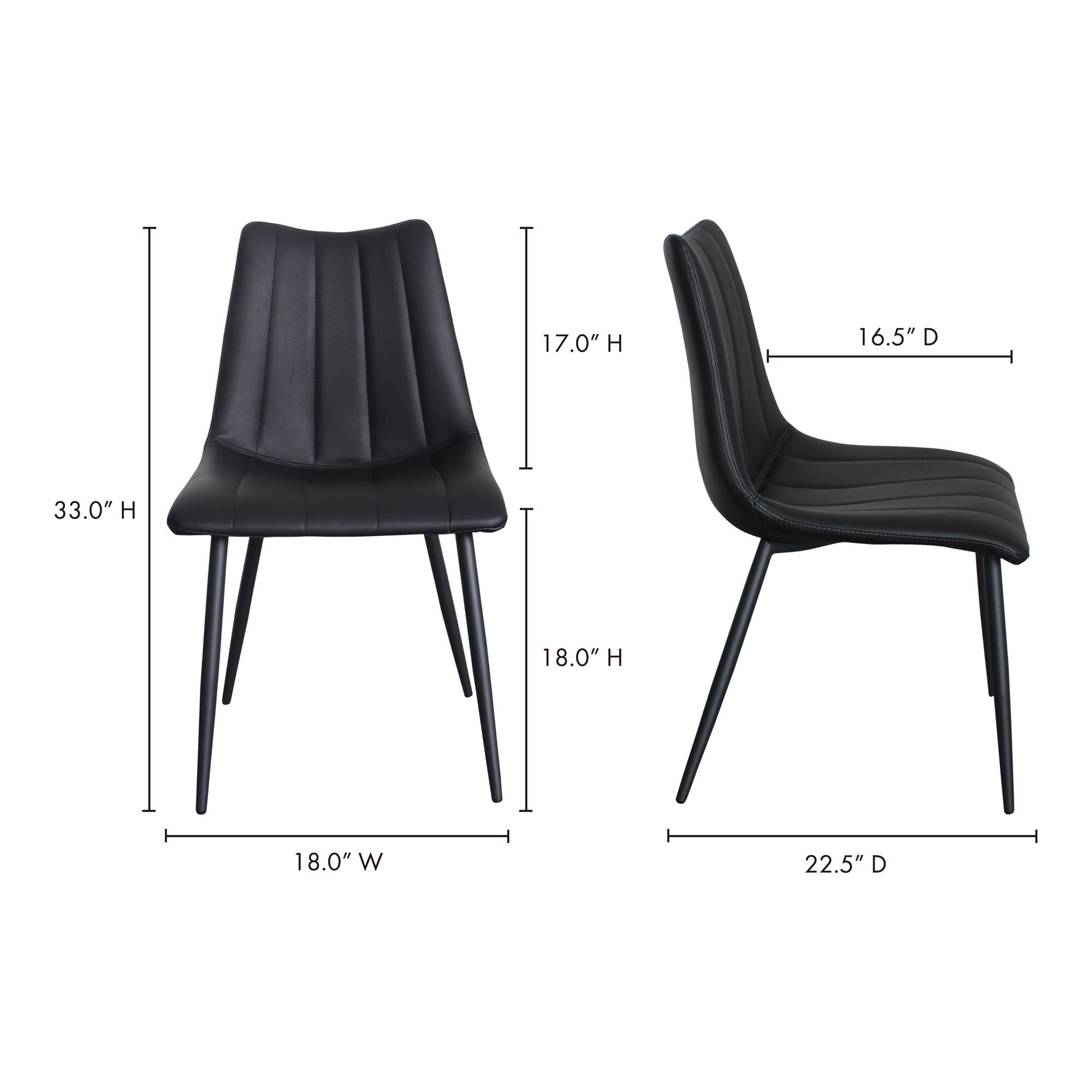 Moes Alibi Dining Chair Matte Black - Set Of Two UU-1022-02