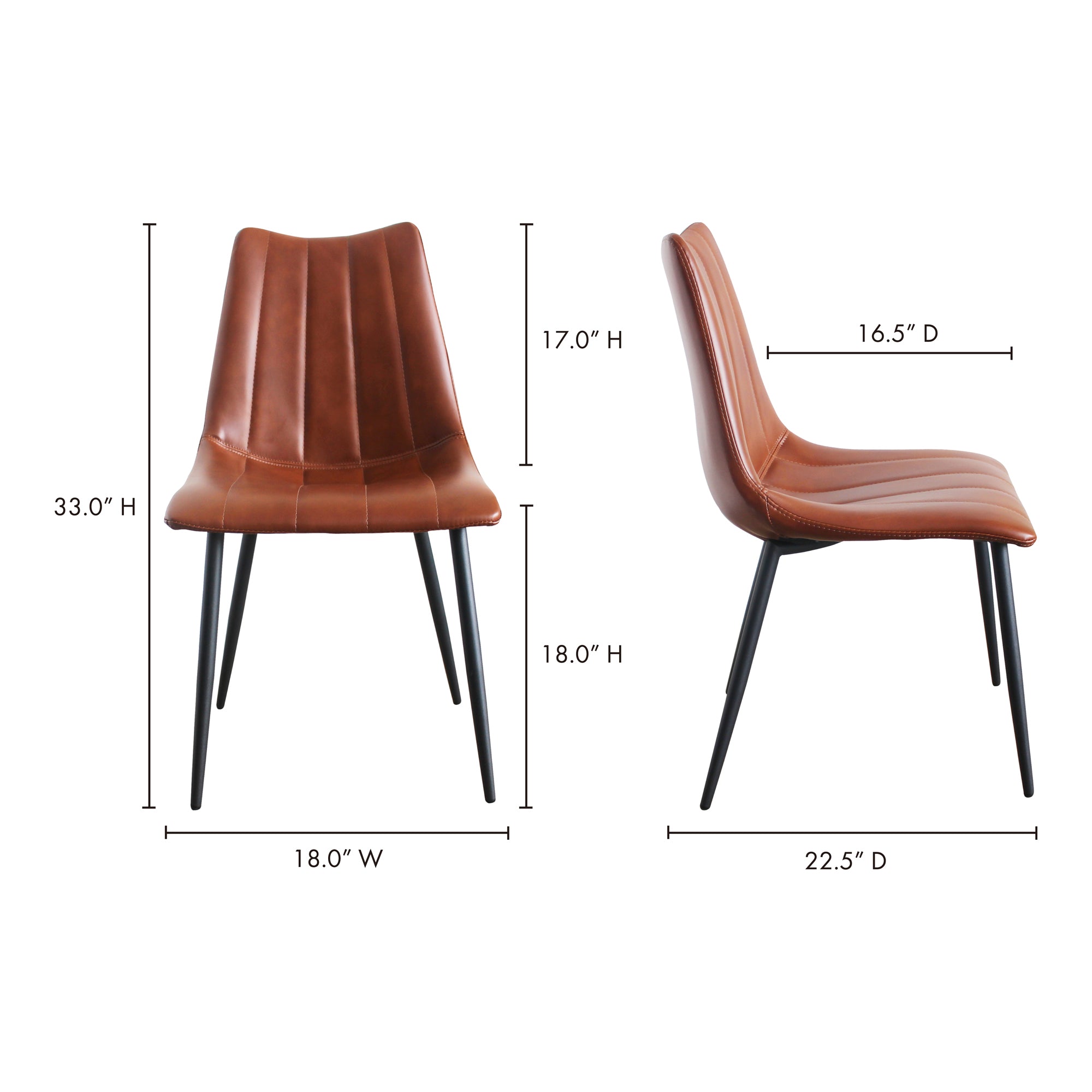Moes Alibi Dining Chair Brown - Set Of Two UU-1022-03