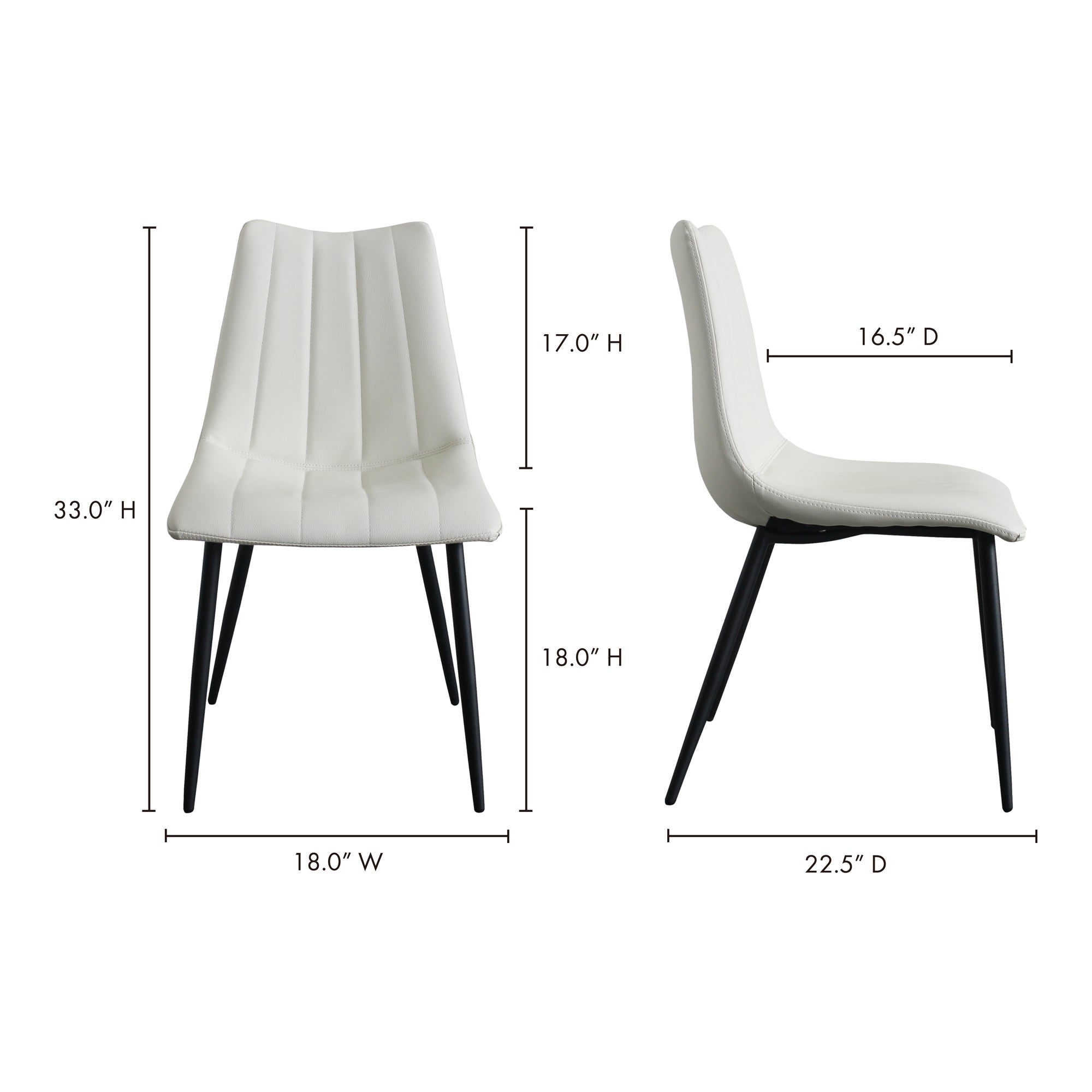 Moes Alibi Dining Chair Ivory - Set Of Two UU-1022-05