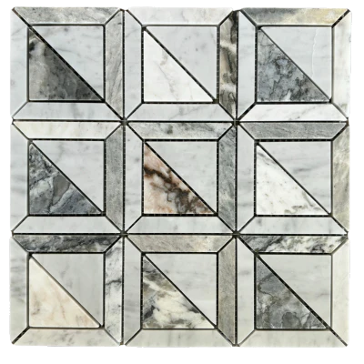 LATTICE SINEERO & BIANCO CARRARA MARBLE MOSAIC POLISHED