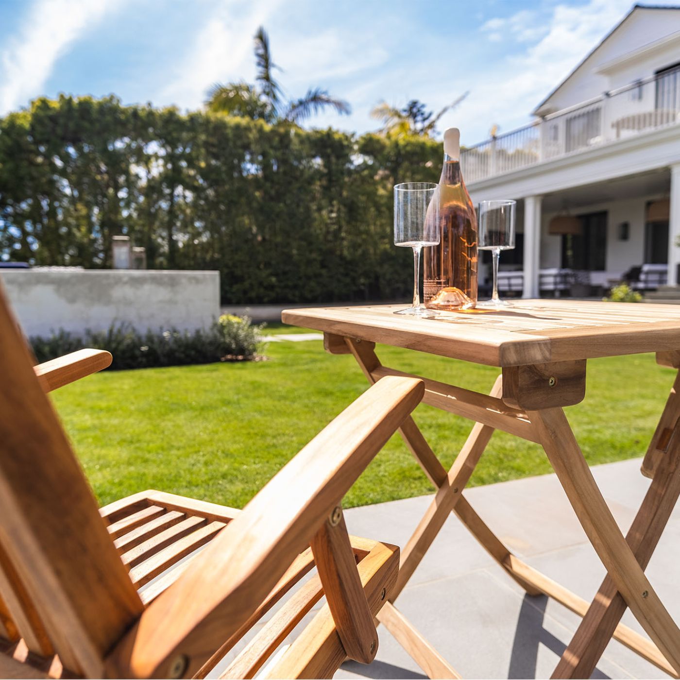 Telluride 2 Person Teak Folding Patio/Balcony Table - 28"