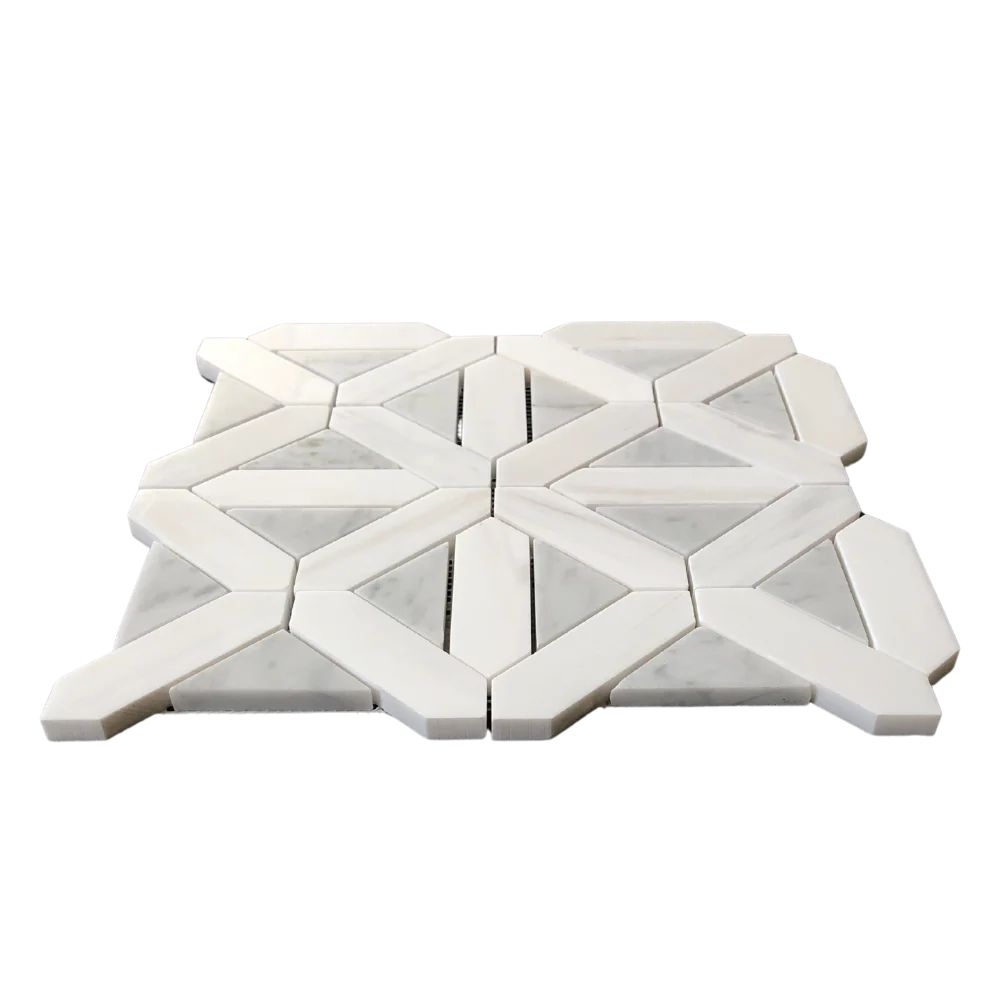 CROSS MOSAIC DOLOMITE POLISHED/ CARRARA POLISHED