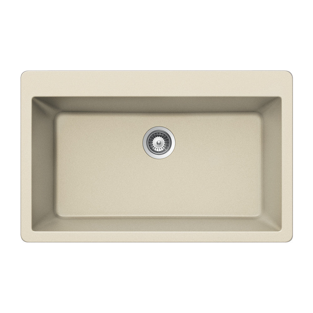 Houzer Cassiano 33 inch Granite Composite Topmount Single Bowl Kitchen Sink, V-100