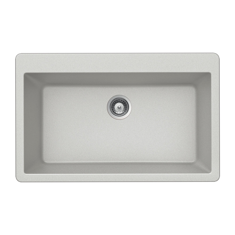 Houzer Cassiano 33 inch Granite Composite Topmount Single Bowl Kitchen Sink, V-100