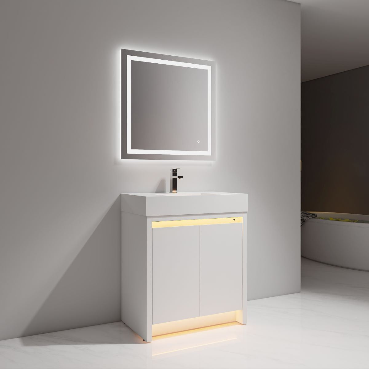 Blossom Capri 30" Vanity with Dual LED Lights – Vanity Series V8038