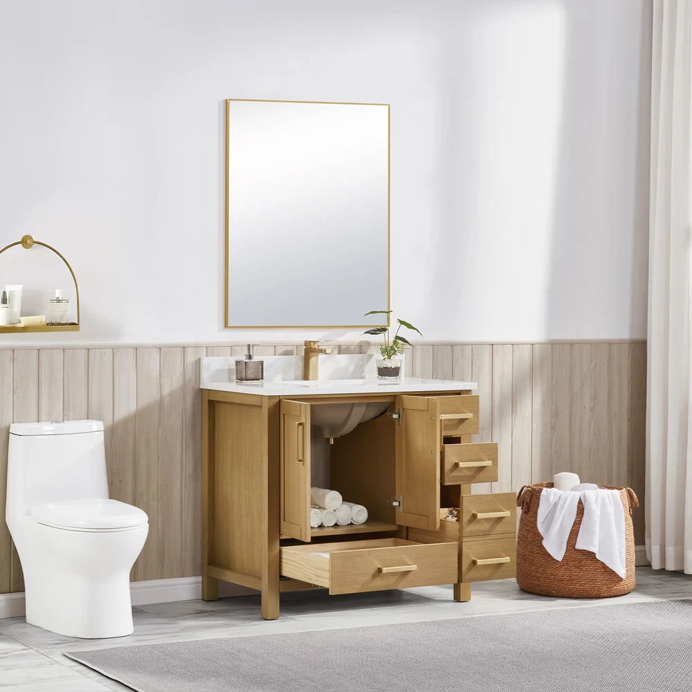 Blossom Basel 049 Vanity Cabinet Only (V8049 Series) – Solid Wood Soft-Close Bathroom Vanity Base