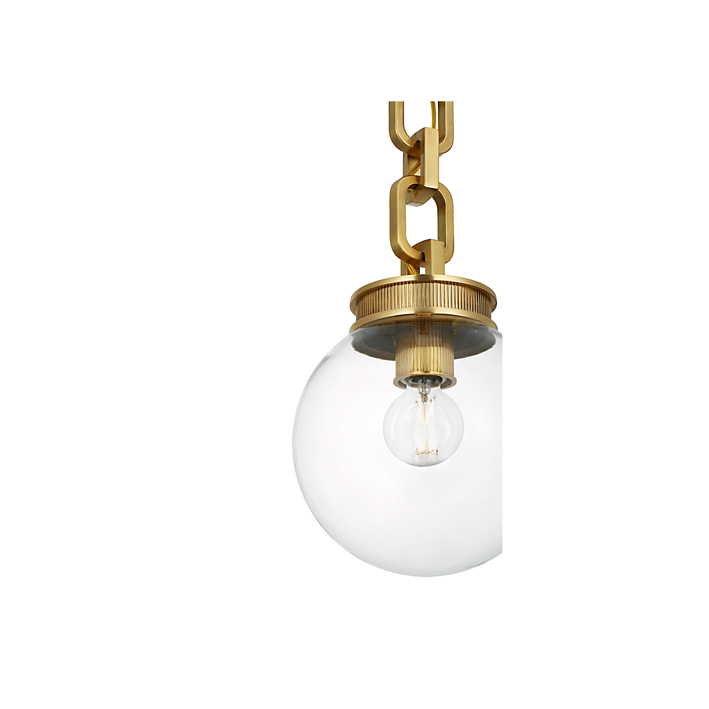Visual Comfort Bellamy 1 Light Statement Chain 8" Globe Chandelier