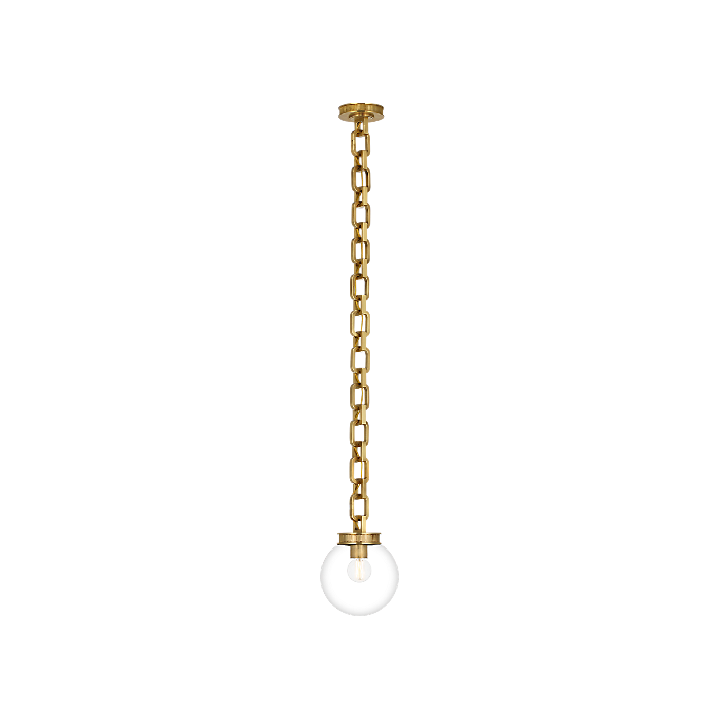 Visual Comfort Bellamy 1 Light Statement Chain 8" Globe Chandelier