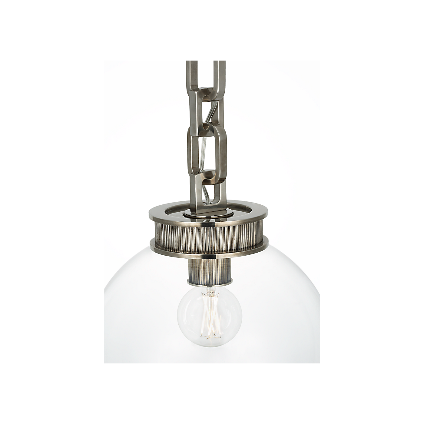 Visual Comfort Bellamy 1 Light Statement Chain 12" Globe Chandelier