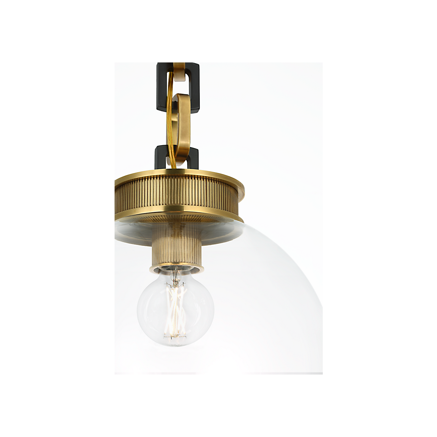 Visual Comfort Bellamy 1 Light Statement Chain 12" Globe Chandelier