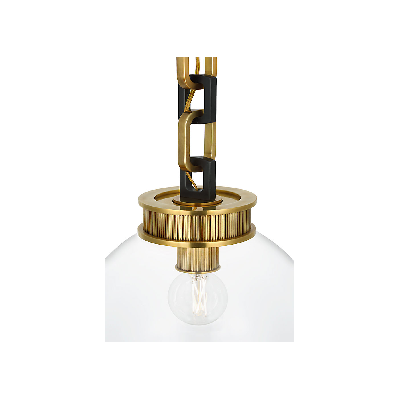 Visual Comfort Bellamy 1 Light Statement Chain 12" Globe Chandelier