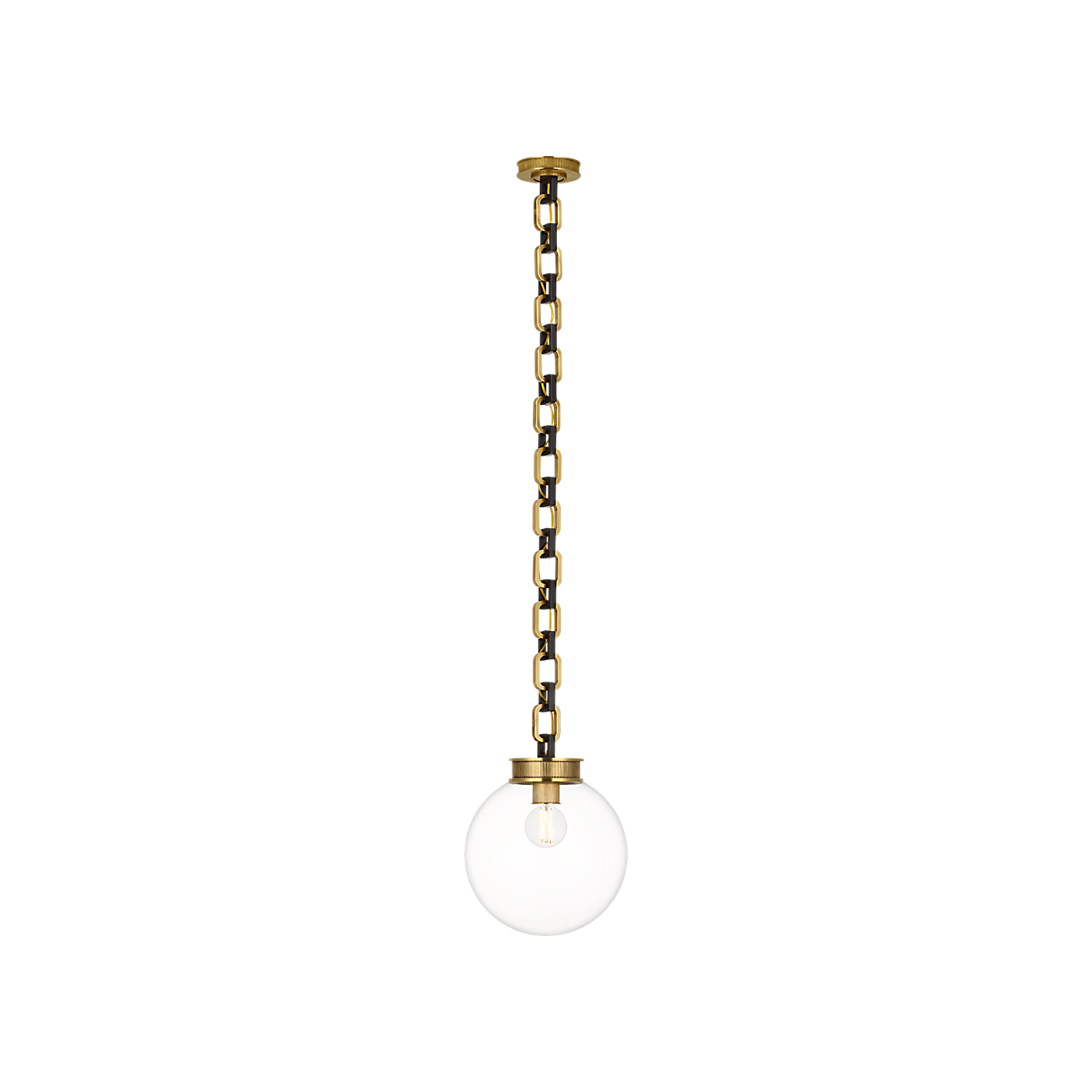 Visual Comfort Bellamy 1 Light Statement Chain 12" Globe Chandelier