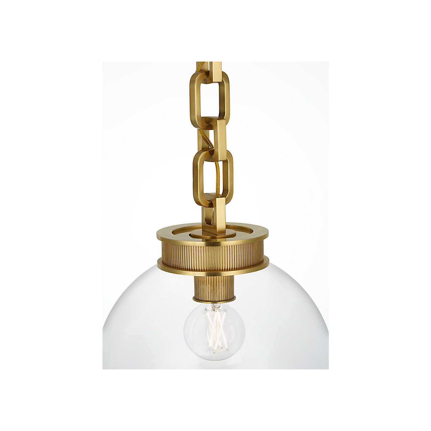 Visual Comfort Bellamy 1 Light Statement Chain 12" Globe Chandelier