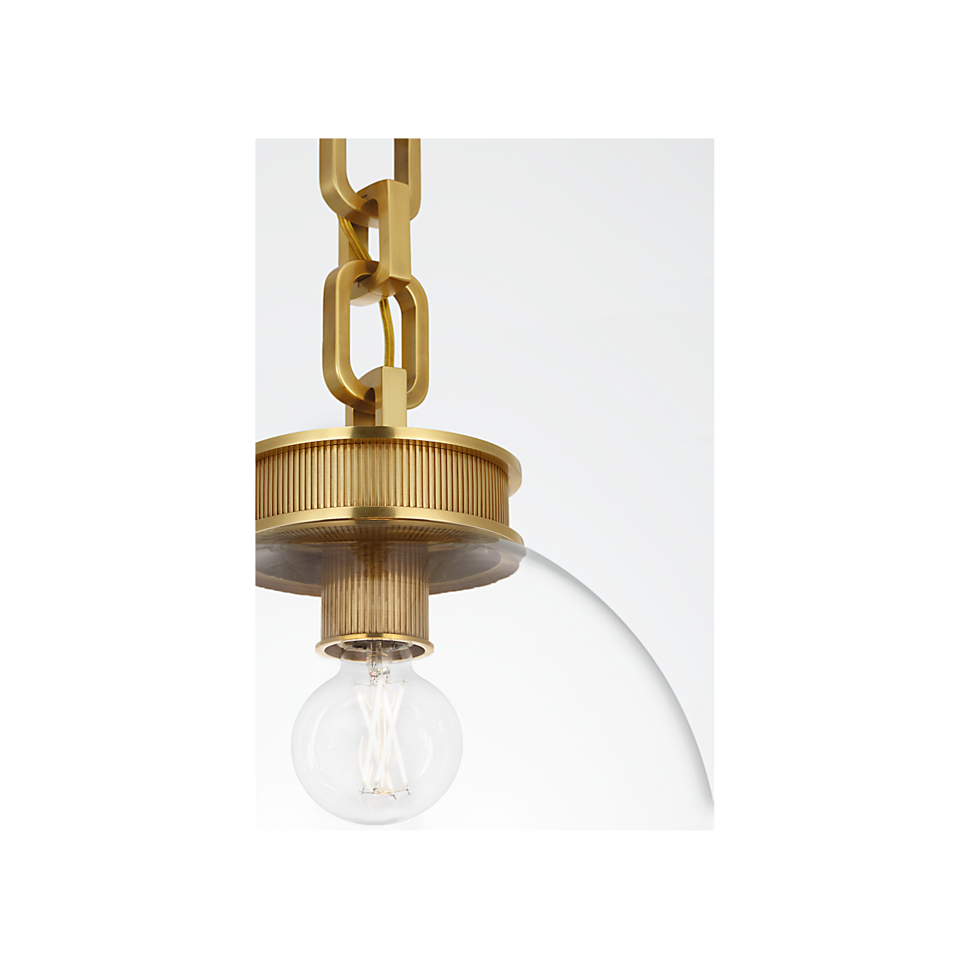 Visual Comfort Bellamy 1 Light Statement Chain 12" Globe Chandelier