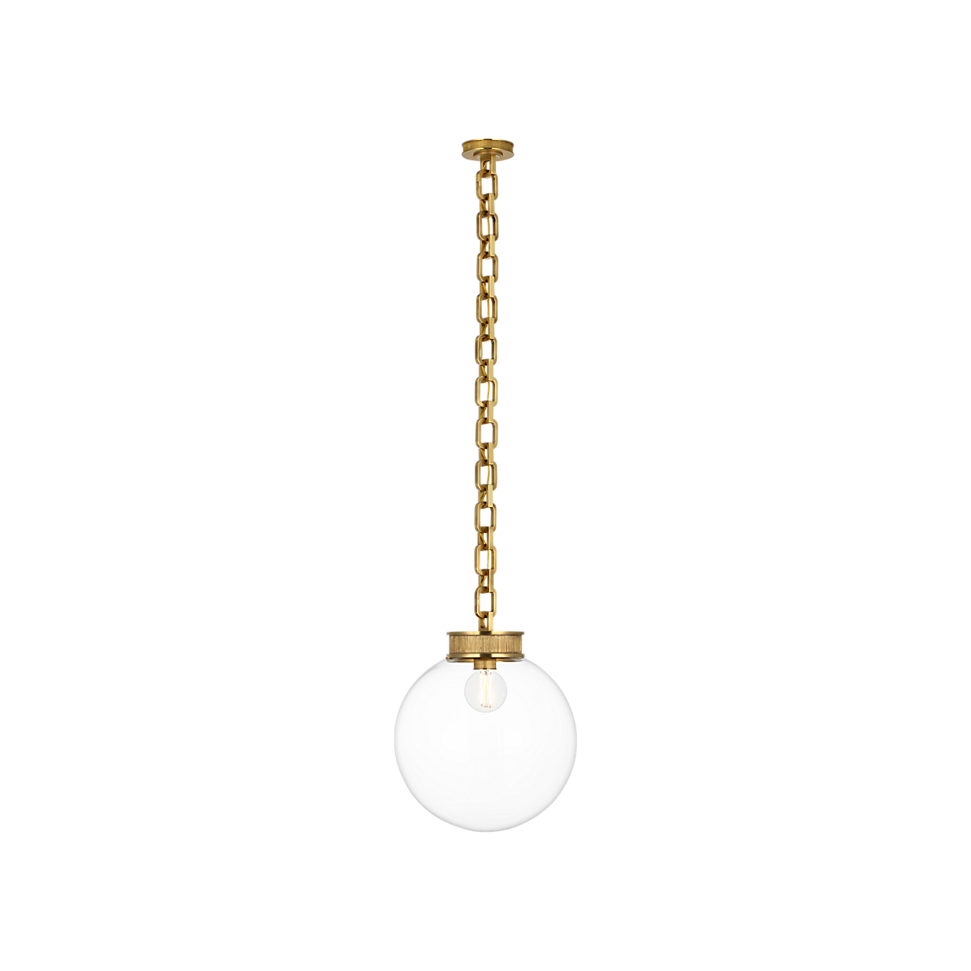 Visual Comfort Bellamy 1 Light Statement Chain 16" Globe Chandelier