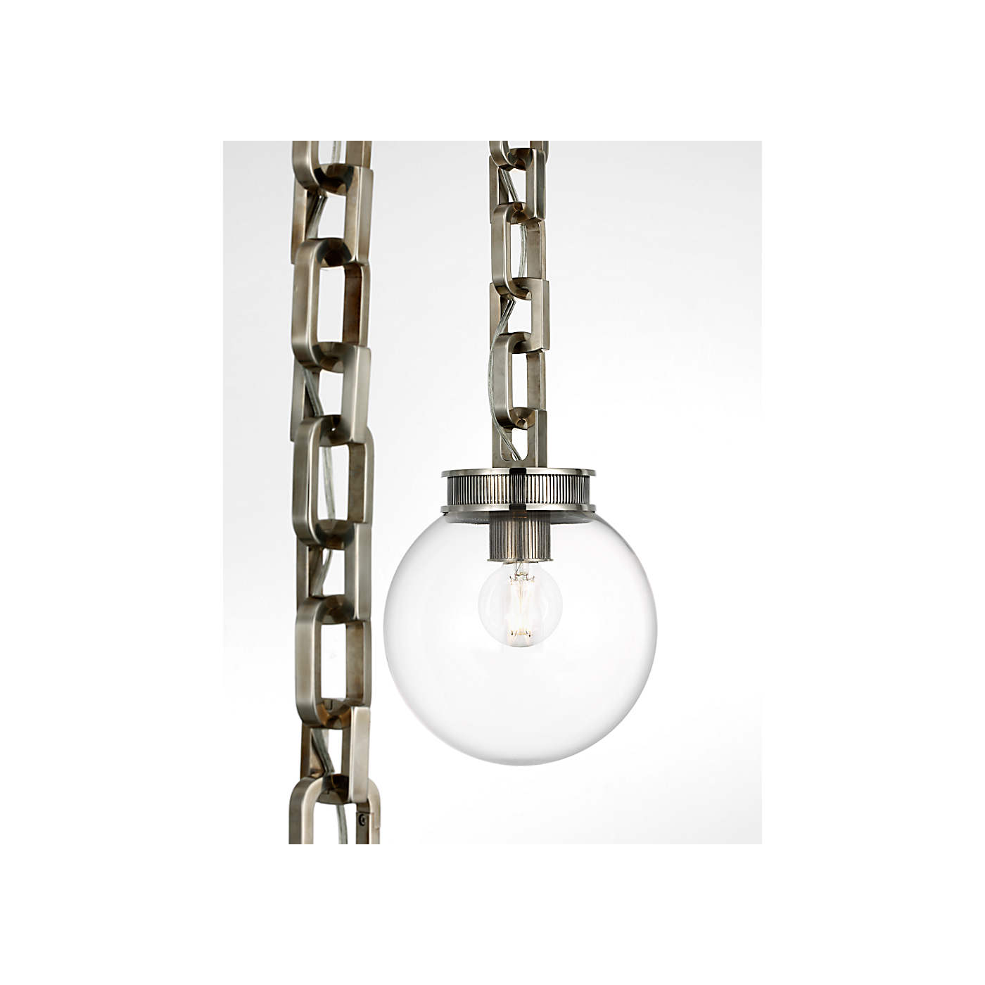 Visual Comfort Bellamy 2 Light Statement Chain 8" Globe Chandelier