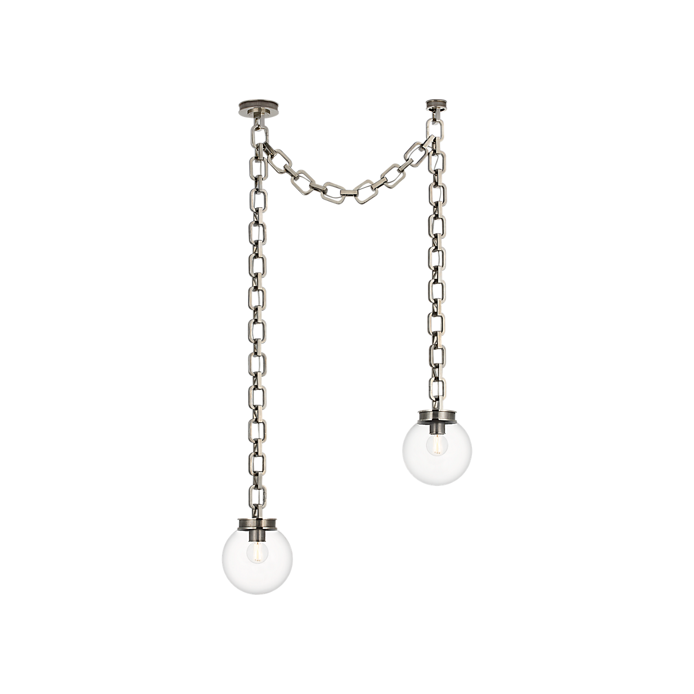 Visual Comfort Bellamy 2 Light Statement Chain 8" Globe Chandelier