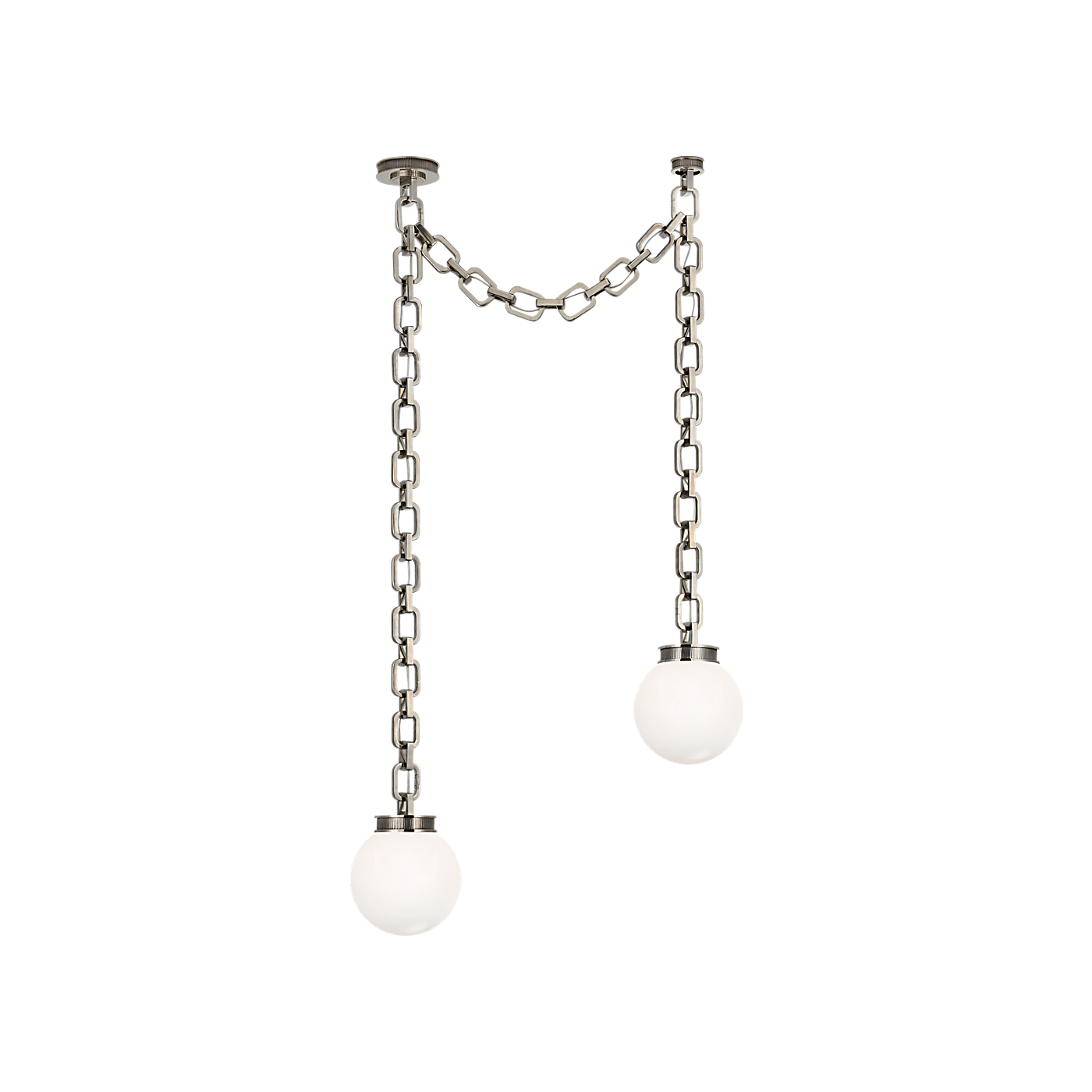 Visual Comfort Bellamy 2 Light Statement Chain 8" Globe Chandelier