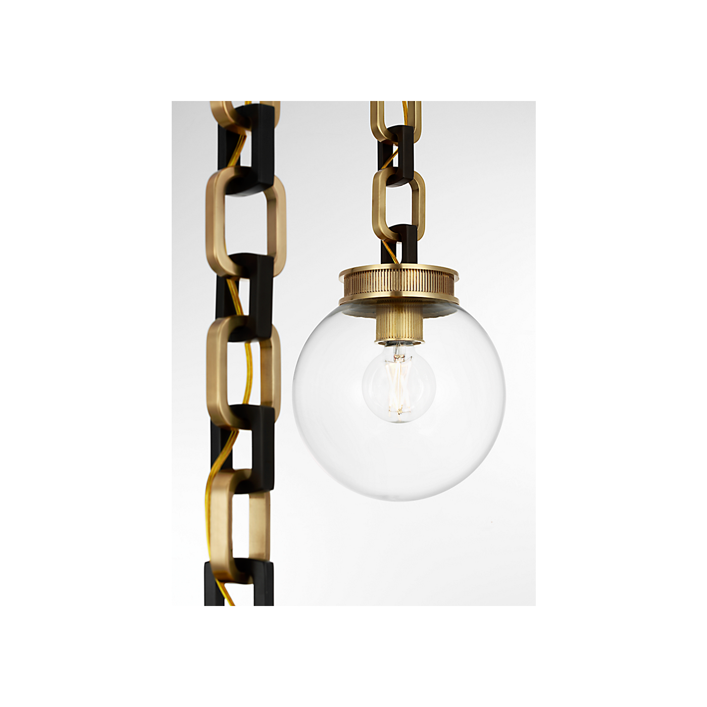 Visual Comfort Bellamy 2 Light Statement Chain 8" Globe Chandelier