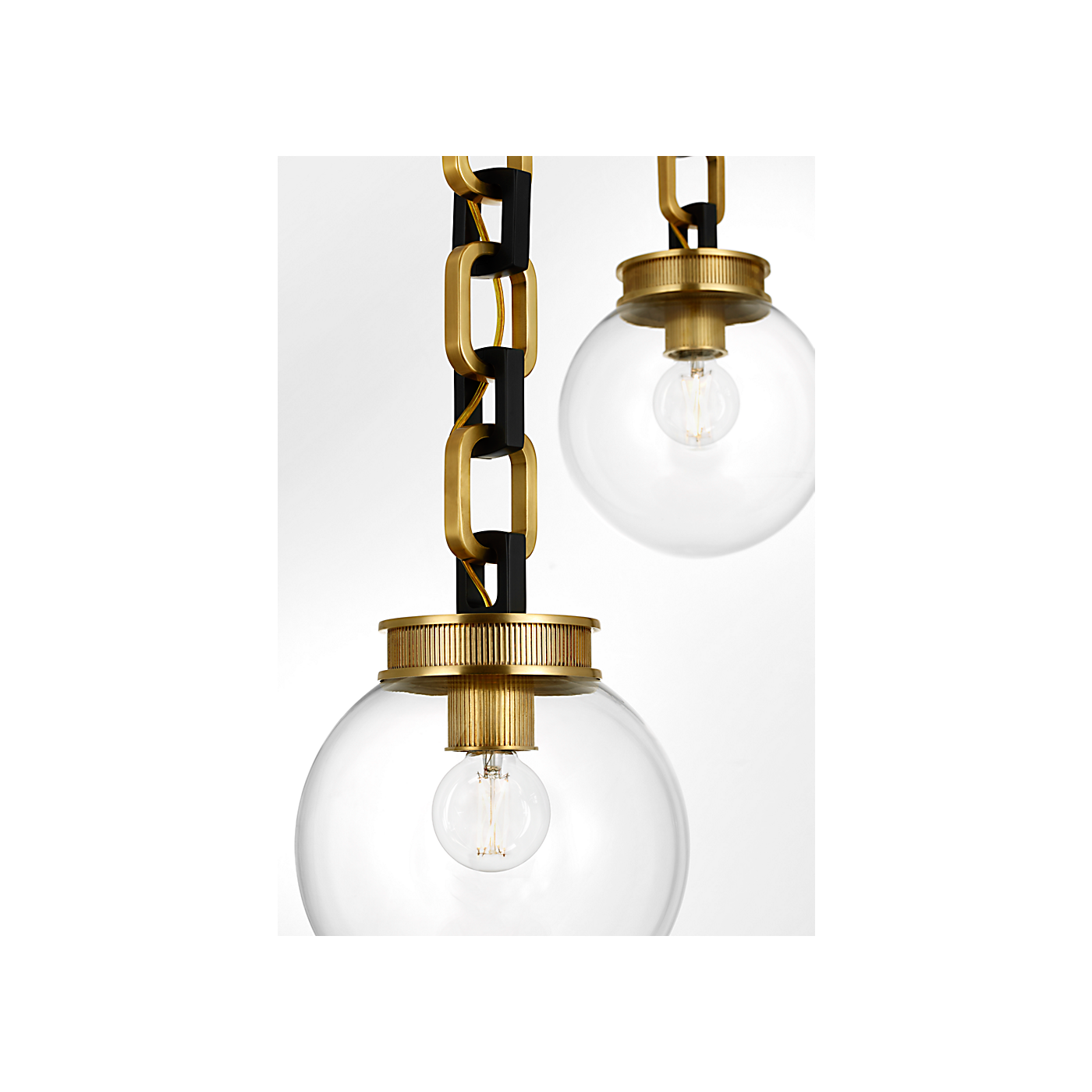 Visual Comfort Bellamy 2 Light Statement Chain 8" Globe Chandelier