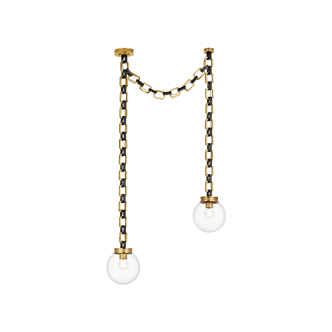 Visual Comfort Bellamy 2 Light Statement Chain 8" Globe Chandelier