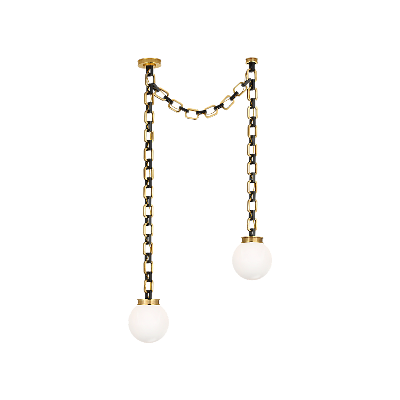 Visual Comfort Bellamy 2 Light Statement Chain 8" Globe Chandelier
