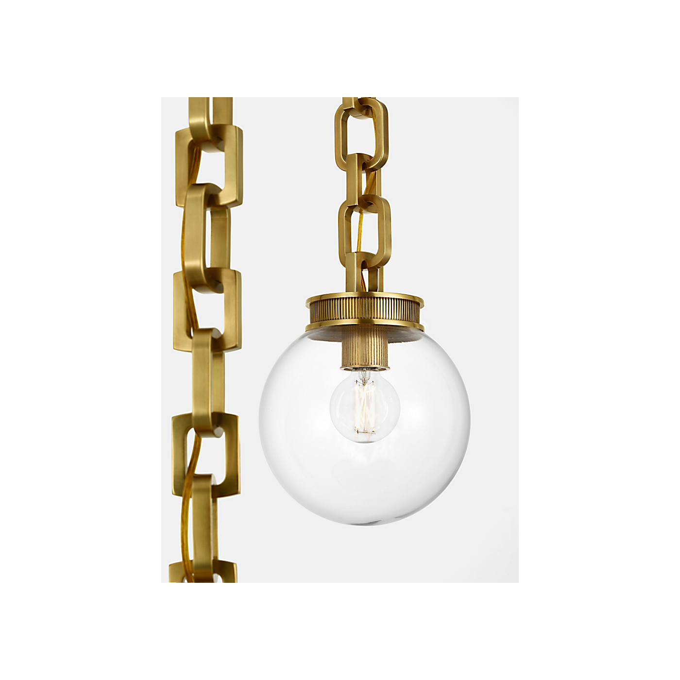 Visual Comfort Bellamy 2 Light Statement Chain 8" Globe Chandelier
