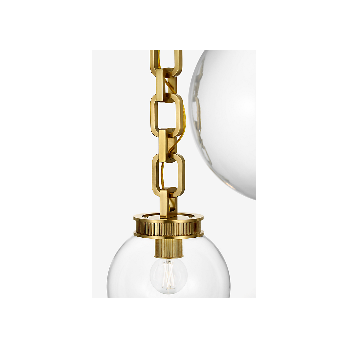 Visual Comfort Bellamy 2 Light Statement Chain 8" Globe Chandelier