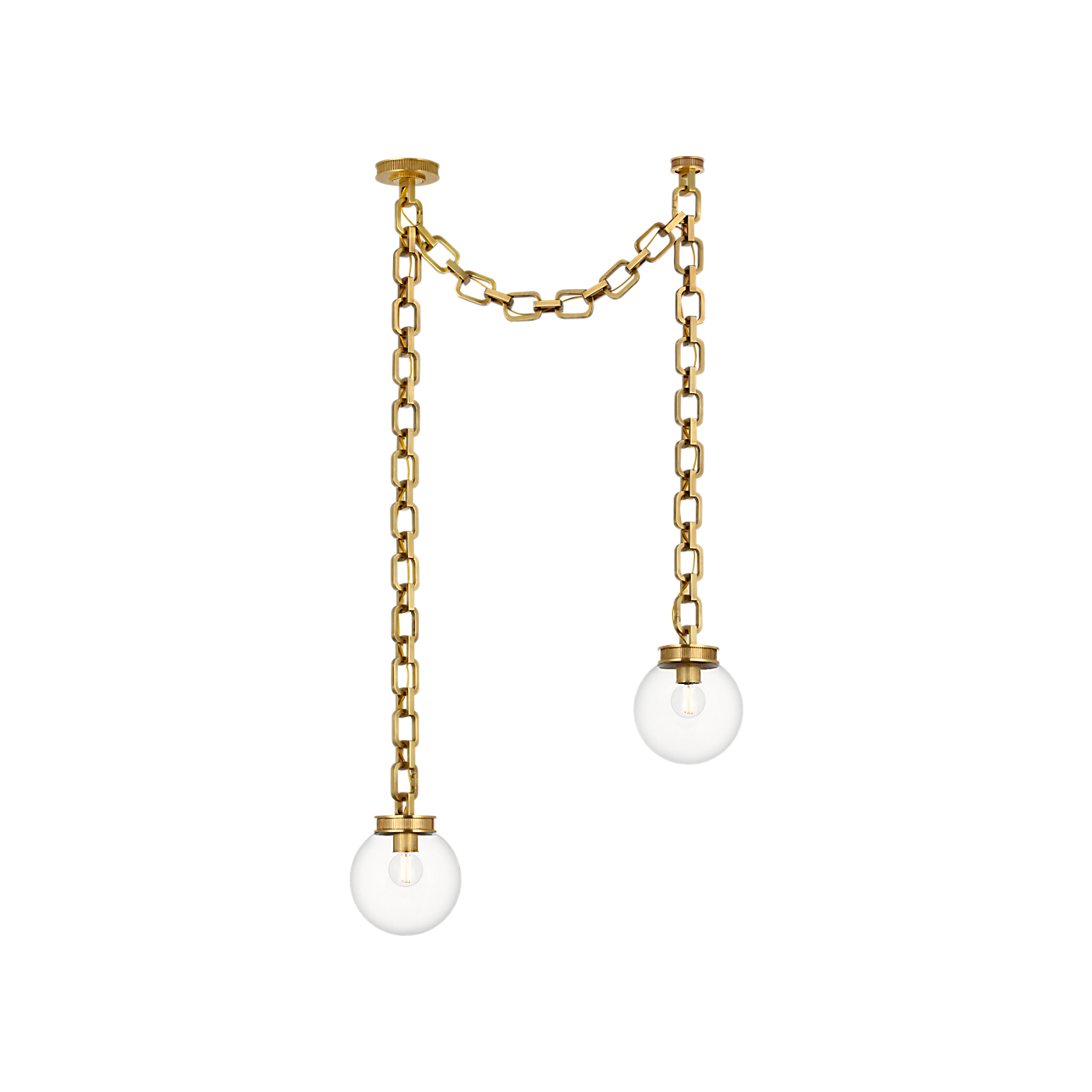 Visual Comfort Bellamy 2 Light Statement Chain 8" Globe Chandelier