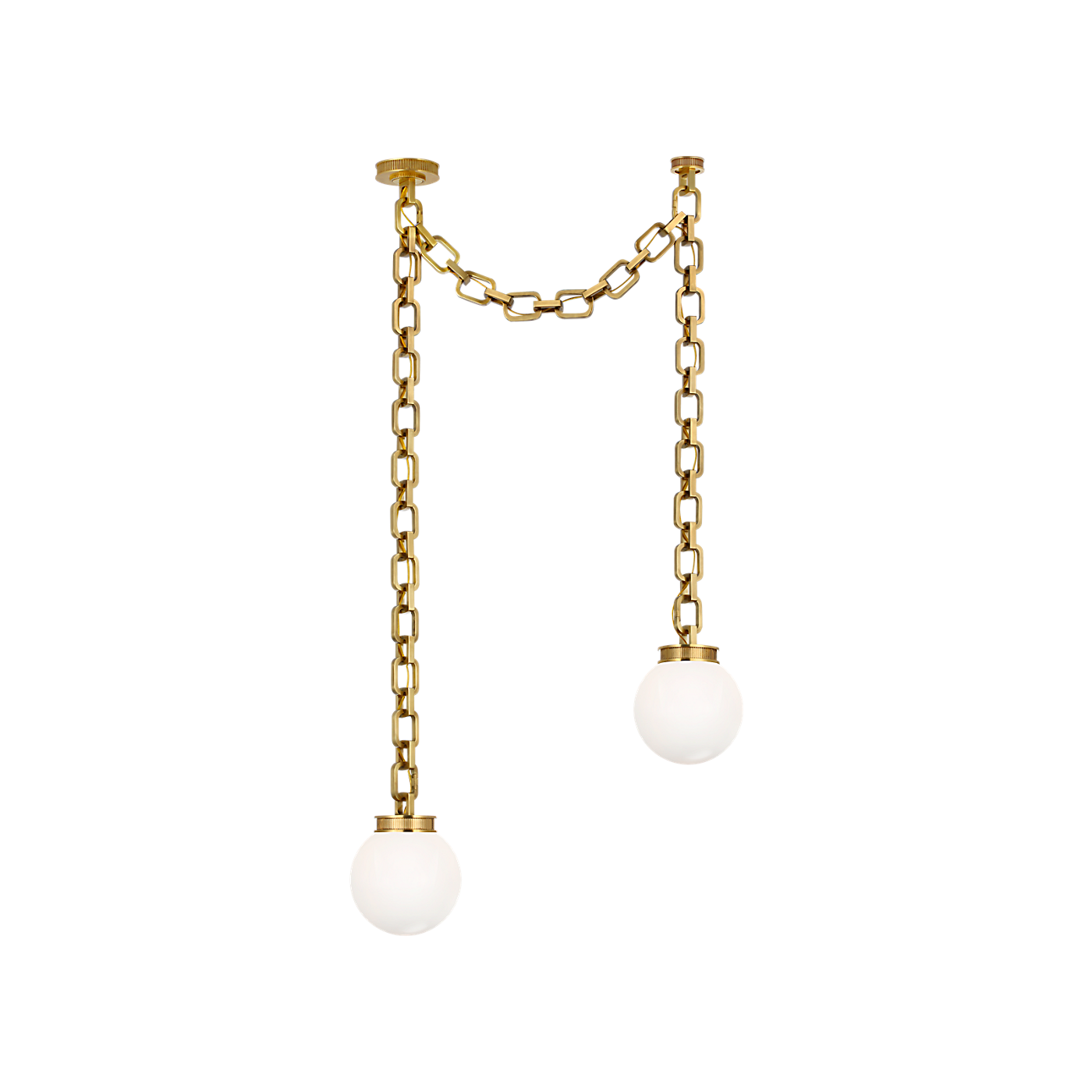 Visual Comfort Bellamy 2 Light Statement Chain 8" Globe Chandelier