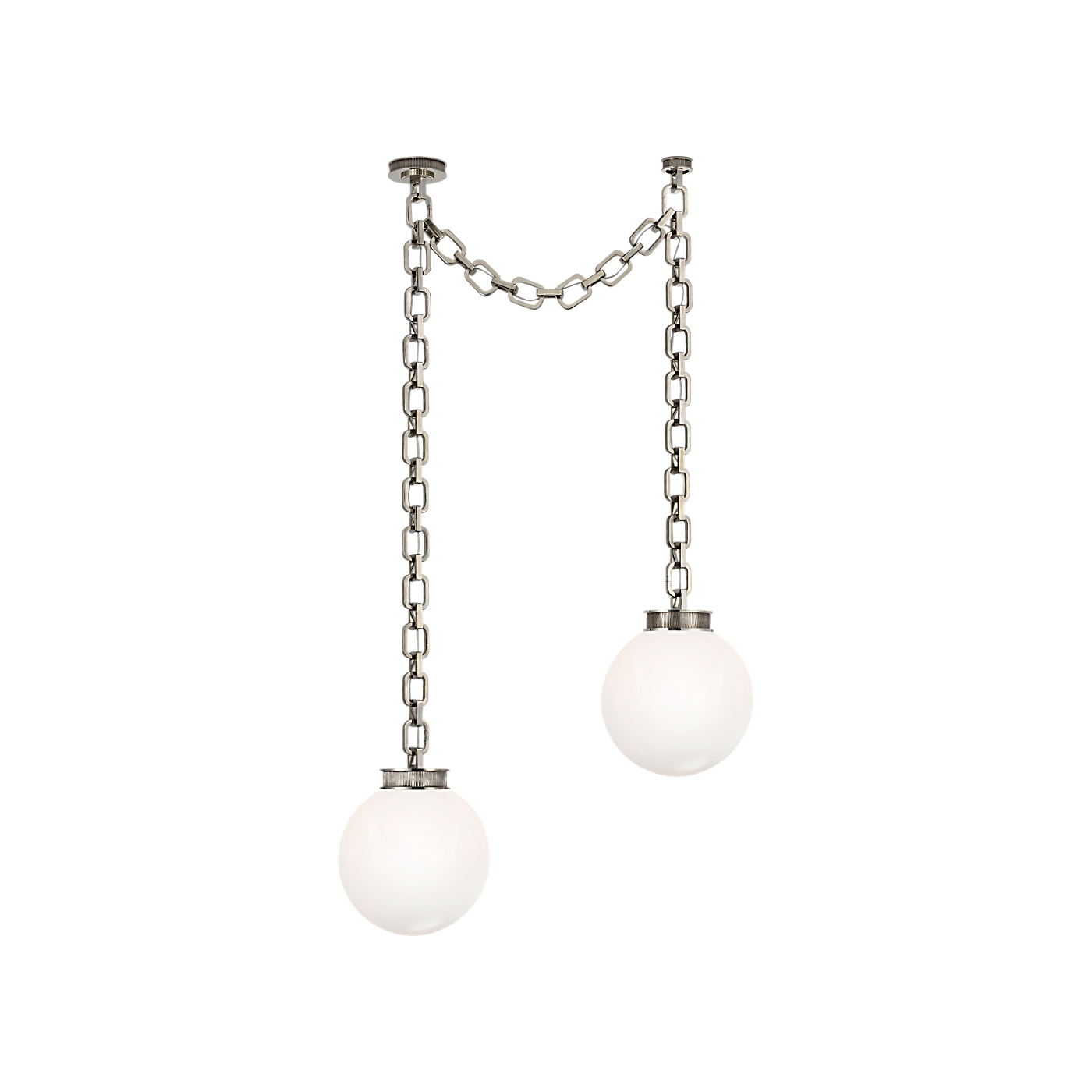 Visual Comfort Bellamy 2 Light Statement Chain 12" Globe Chandelier