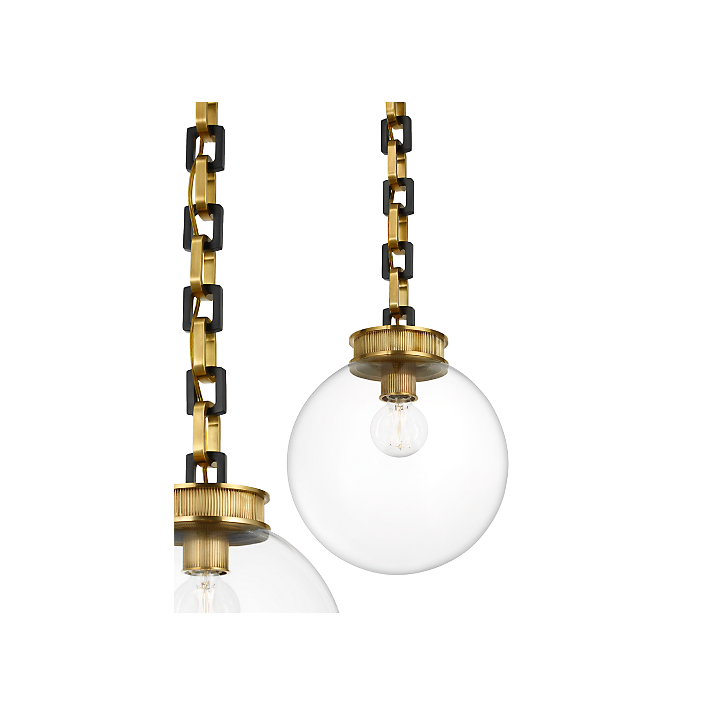 Visual Comfort Bellamy 2 Light Statement Chain 12" Globe Chandelier