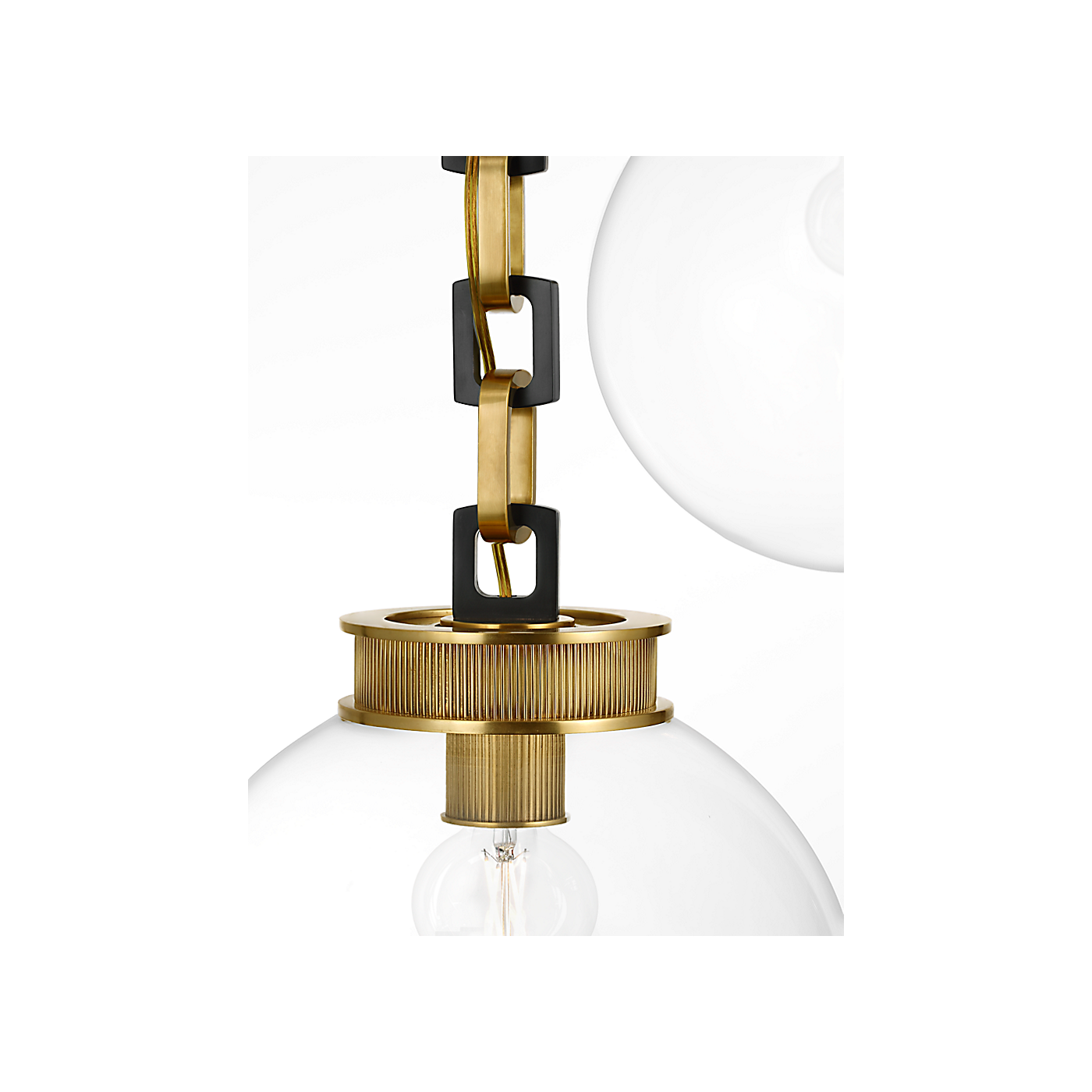 Visual Comfort Bellamy 2 Light Statement Chain 12" Globe Chandelier