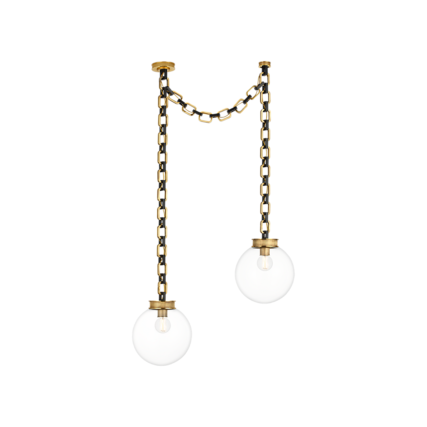Visual Comfort Bellamy 2 Light Statement Chain 12" Globe Chandelier