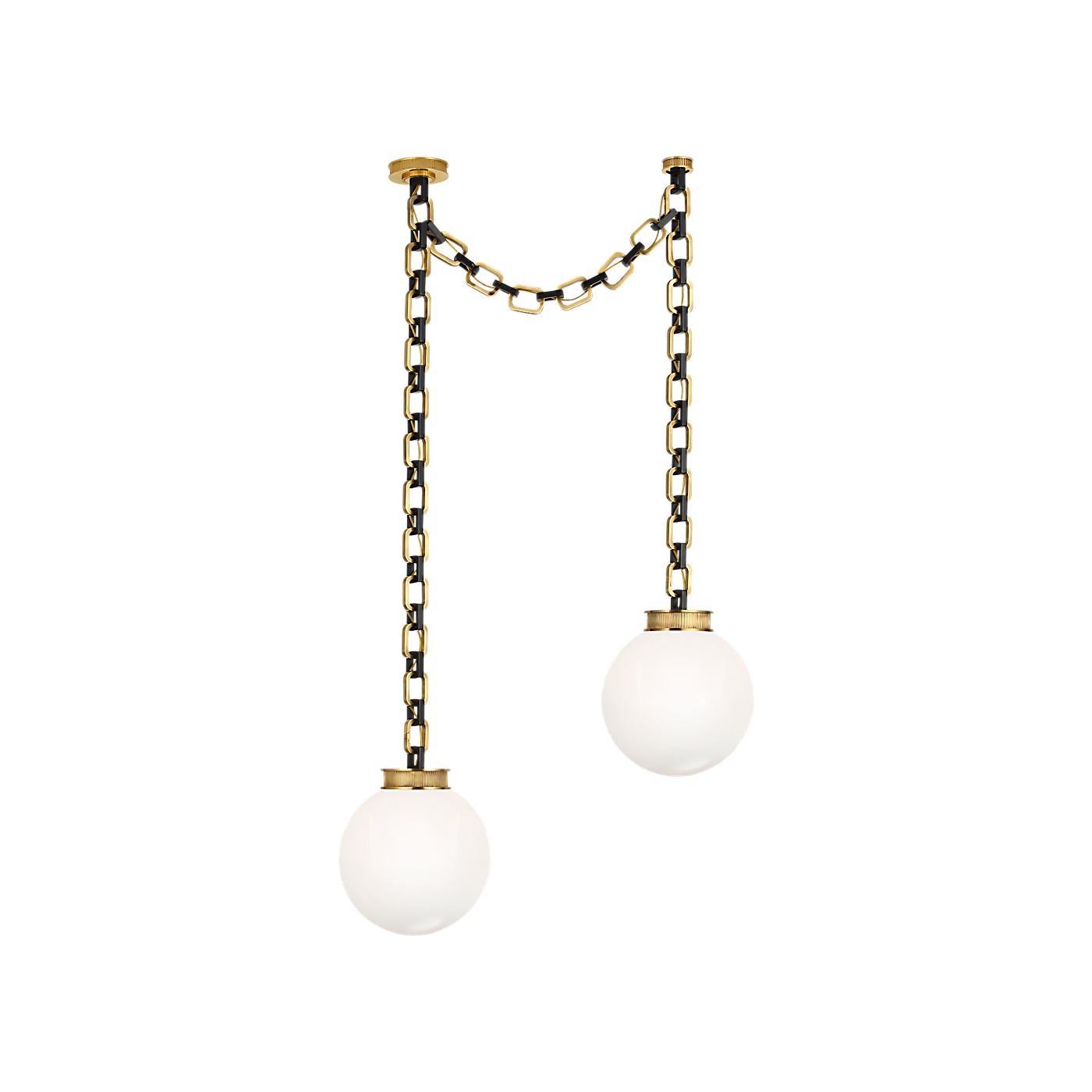 Visual Comfort Bellamy 2 Light Statement Chain 12" Globe Chandelier